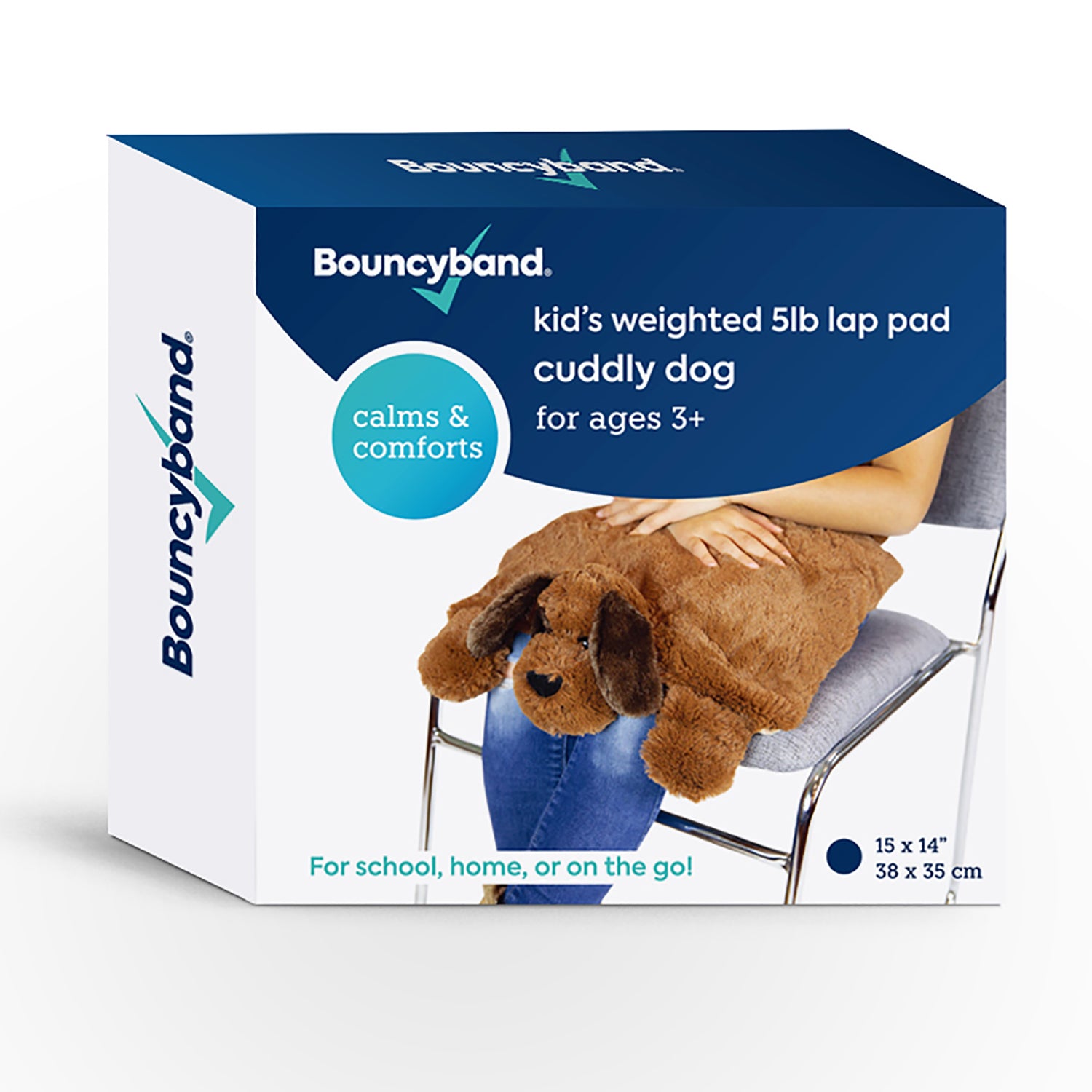 Weighted Sensory Bulldog Plush Toy - Bouncyband Happy Hugs for Anxiety Relief & Stress Reduction | Perfect for Kids, Autism Therapy & Emotional Support