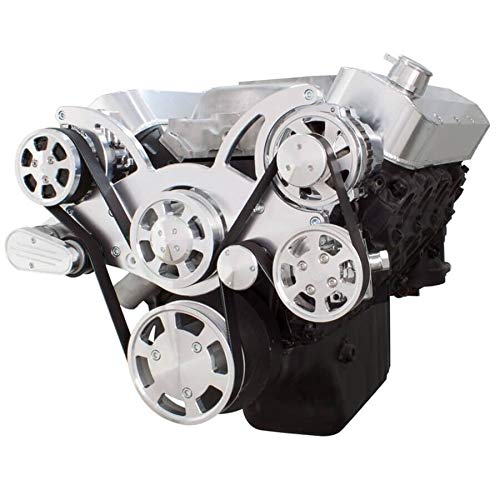 High Performance Serpentine Belt System for Big Block Chevy 396 427 454 Engines - Maintenance Free Clear Coat Finish - Perfect for Engine Upgrades & Restoration Projects