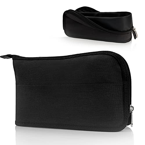 Waterproof Small Toiletry Bag for Travel - Nylon Travel Toiletry Organizer for Men & Women, Compact Makeup Bag (Black) - Perfect for Gym, Camping, Business Trips & Weekend Getaways