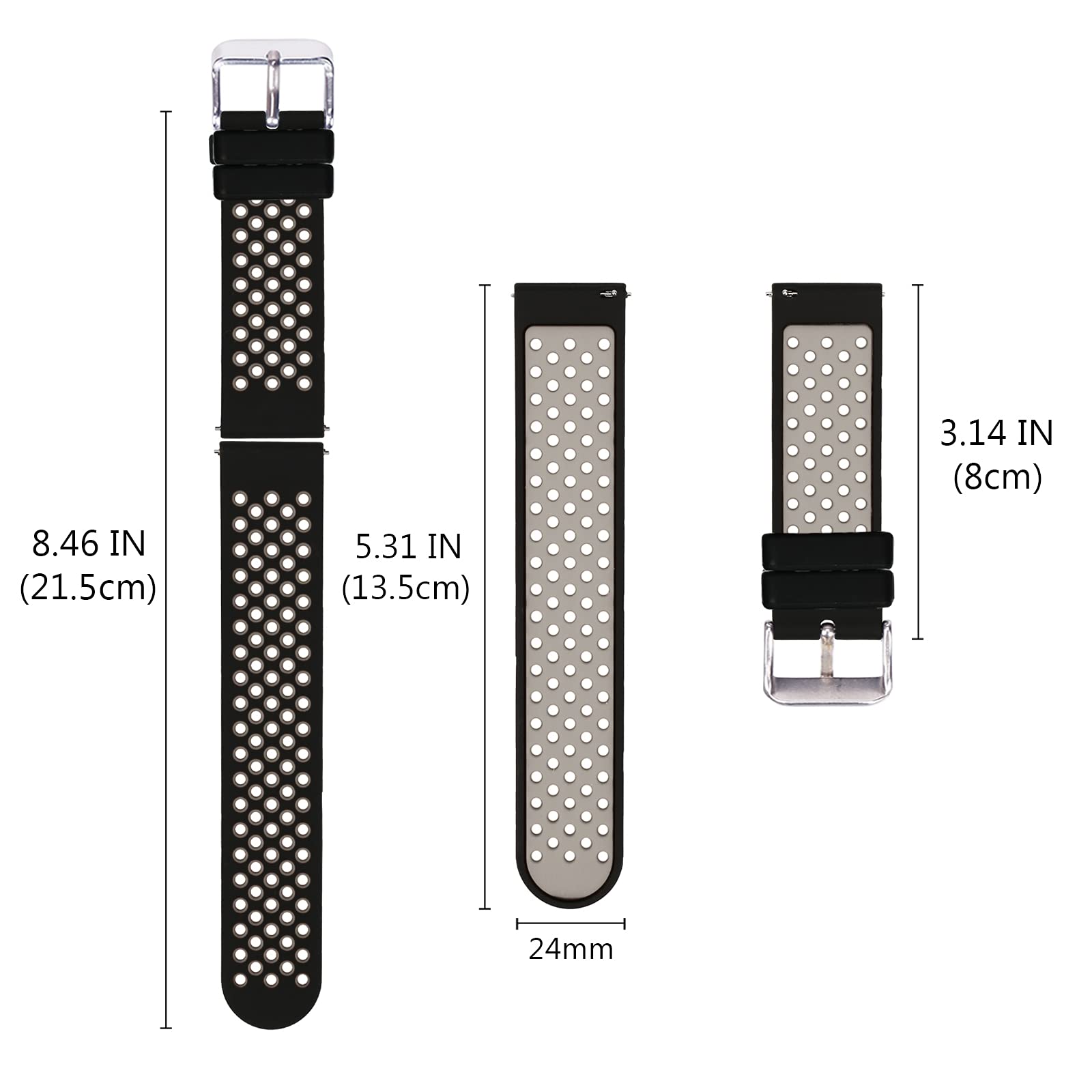 Universal 18mm 20mm 22mm 24mm Silicone Watch Band Replacement - Quick Release Soft Rubber Watch Straps for Men & Women - Perfect for Sports, Fitness & Daily Wear
