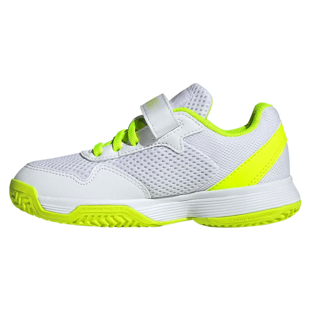 Junior's Courtflash Comfort Closure Tennis Shoes - White & Lucid Lemon - Perfect for Casual Wear, Tennis Matches & Gym Workouts
