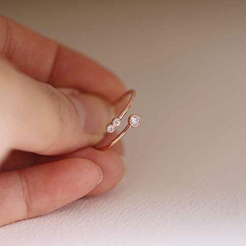 Elegant Diamond Bypass Ring - Minimalist Open Overlap Design with Brilliant Cut Bezel Diamonds | Stackable Wedding Band, Anniversary Gift for Her, Perfect for Everyday Wear & Special Occasions