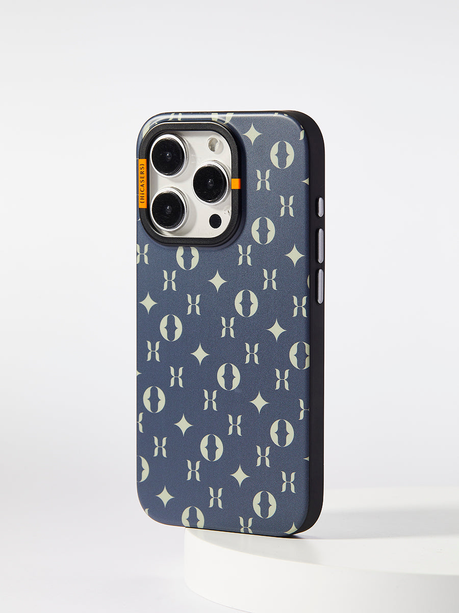 Monogram Logo Phone Case - Dark Navy Blue Protective Cover for iPhone & Samsung | Perfect for Everyday Use, Travel & Gifting