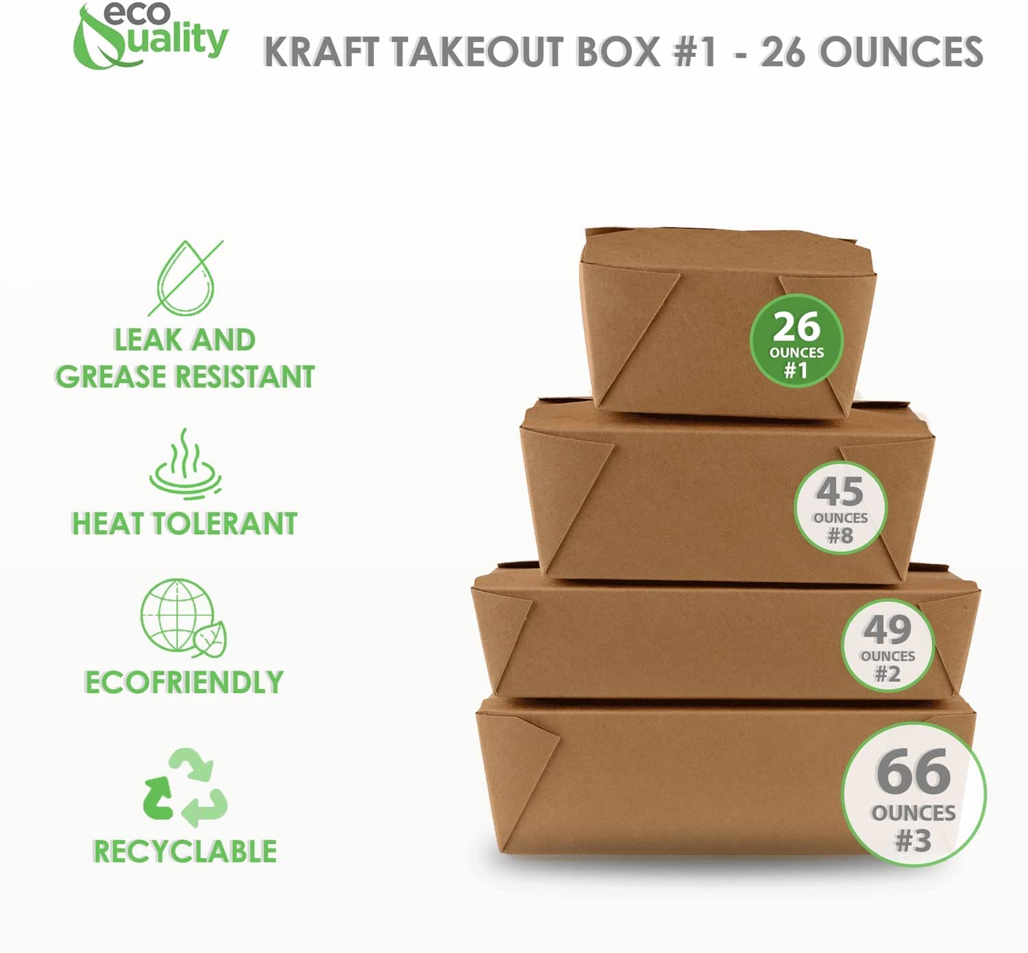 Eco-Friendly 26 oz Kraft Brown Take Out Food Containers - Microwave Safe, Leak & Grease Resistant To-Go Boxes for Restaurants, Catering, Food Trucks - Recyclable Lunch Box (Pack of 400) - Perfect for Takeout, Delivery, Picnics & Parties
