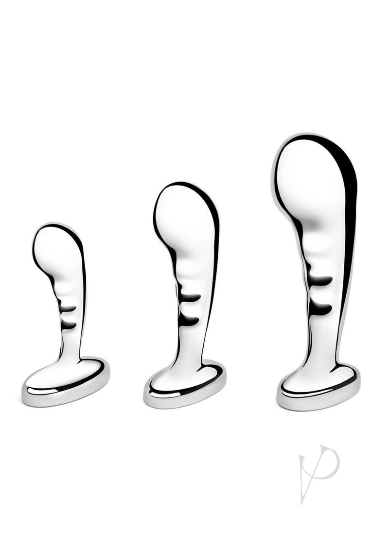 B Vibe Premium Stainless Steel Prostate Massager Training Kit - Silver Tone | G-Spot & P-Spot Stimulation for Men | Beginner to Advanced Anal Play | Perfect for Solo Pleasure & Couples Play