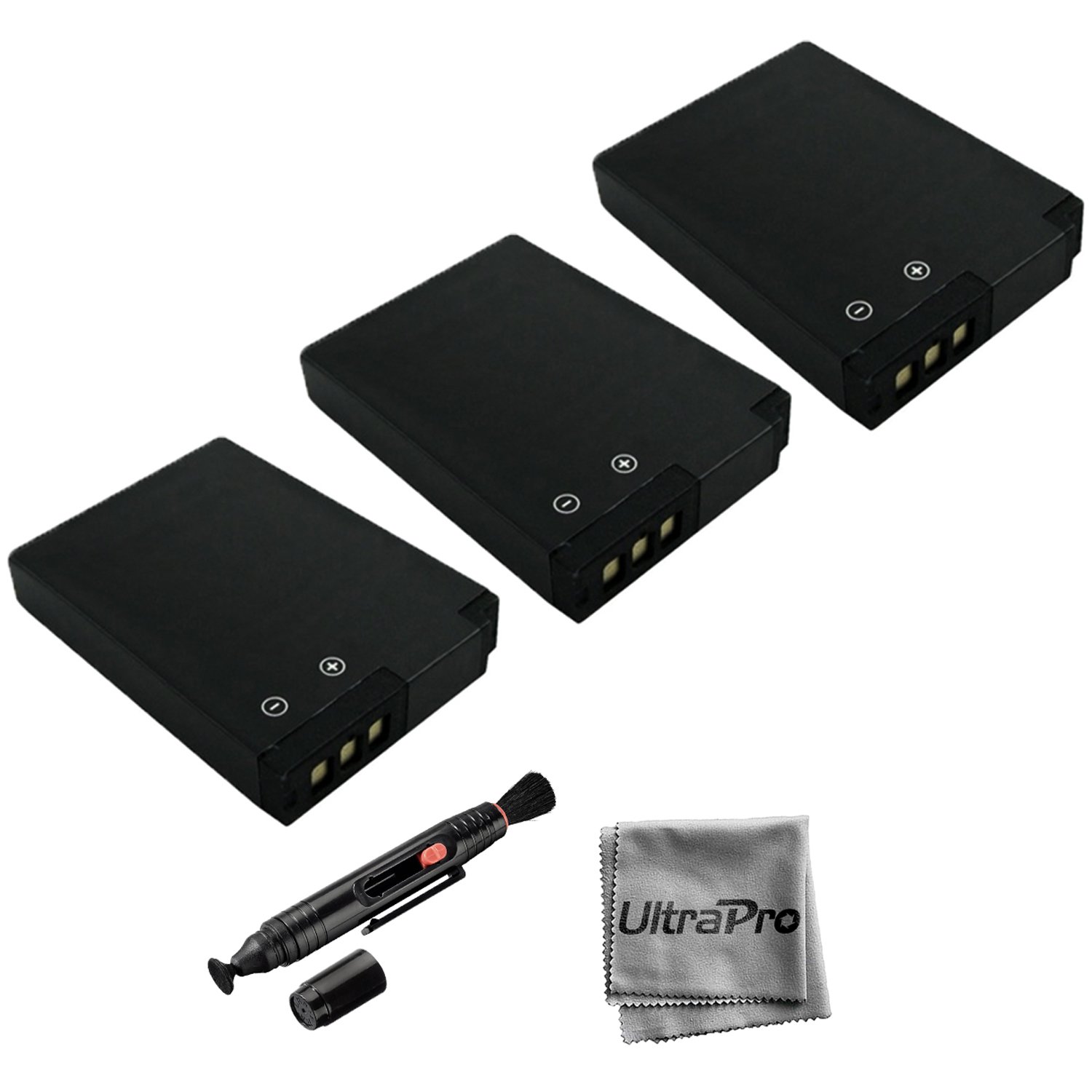 UltraPro 3-Pack EN-EL12 High-Capacity Replacement Batteries for Nikon Coolpix Digital Cameras - Includes Deluxe Microfiber Cleaning Cloth & Lens Cleaning Pen - Perfect for Travel, Photography, and Outdoor Adventures