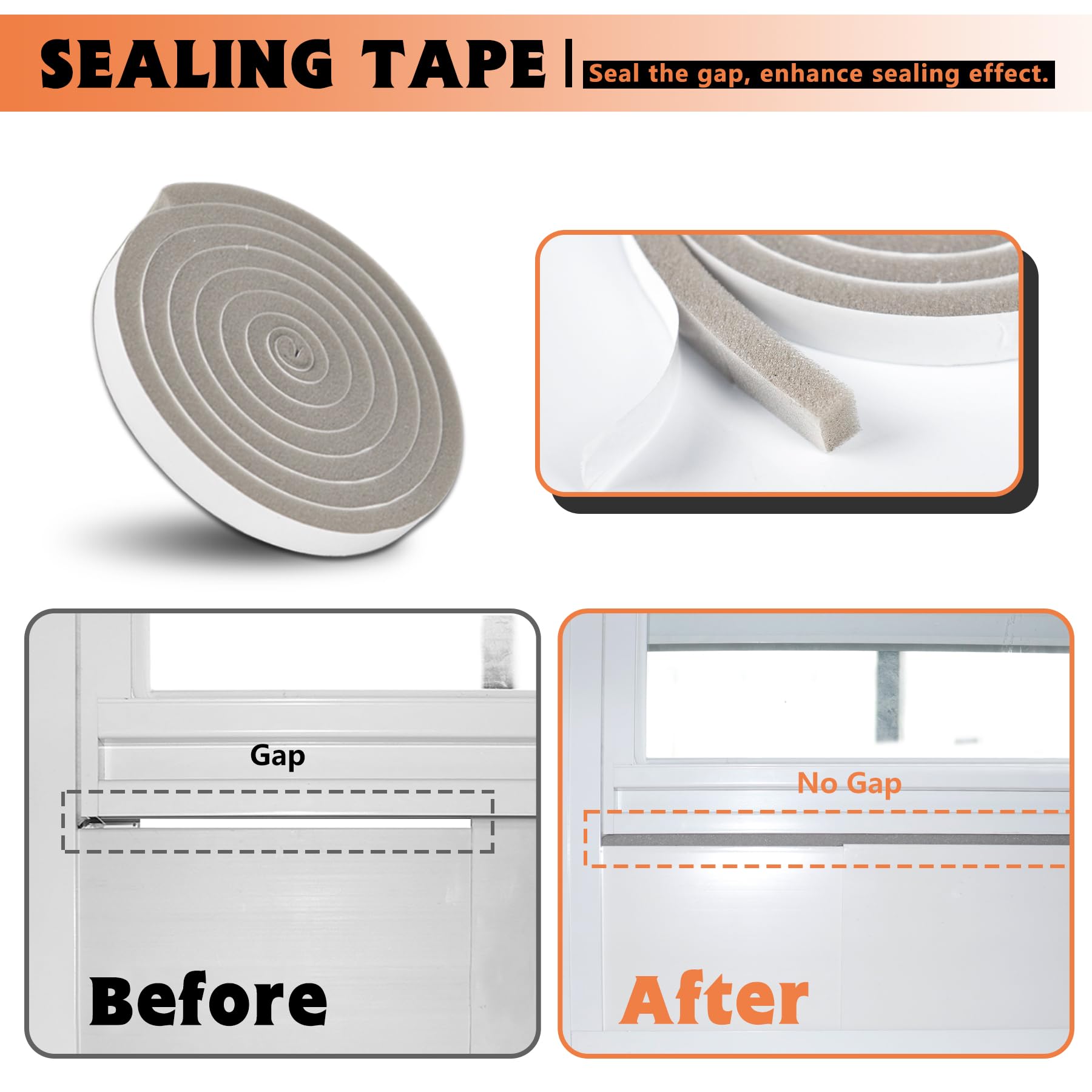 GCGOODS Portable AC Window Kit - Universal Dual Hose Air Conditioner Seal Plate for 5