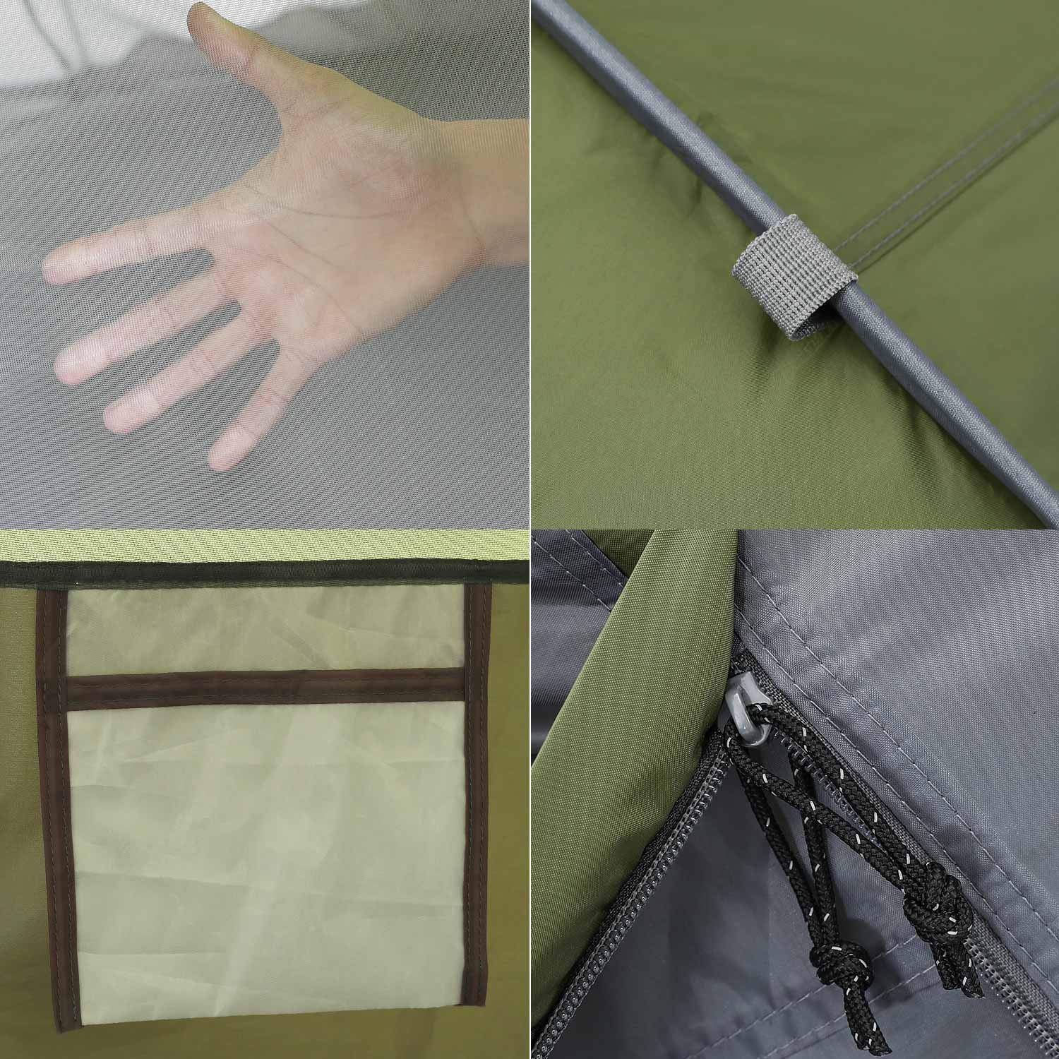 6 Person Easy Pop Up Tent - 12.5’ x 8.5’ x 53.5