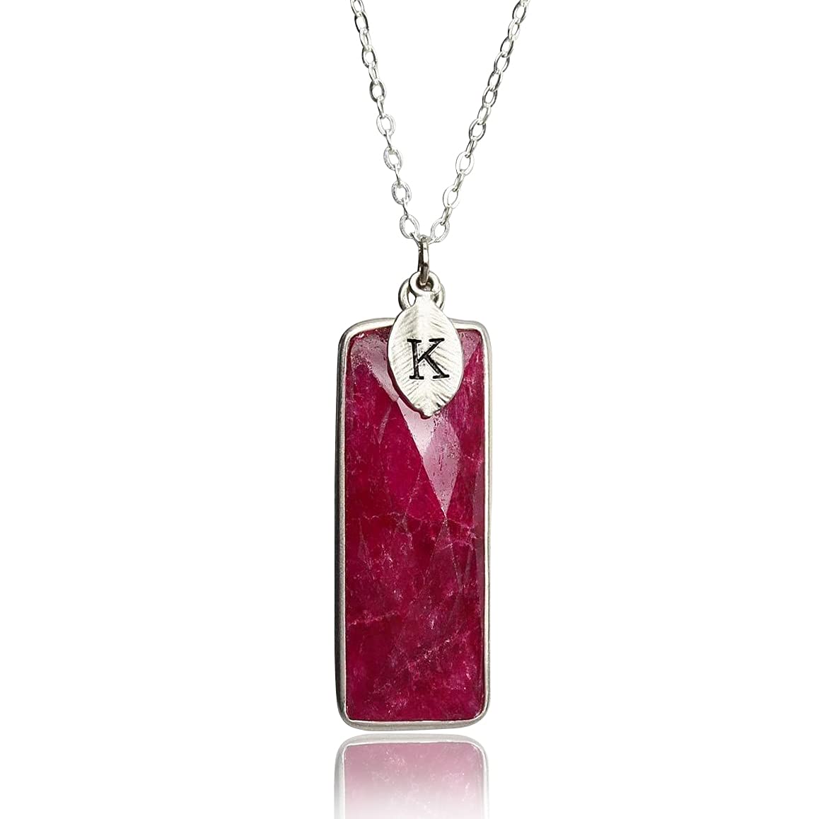 Ruby Necklace for Women - July Birthstone Jewelry with Ropada Stone in Sterling Silver or 18K Gold | Personalized Name Necklace, Elegant Bridesmaid Gift & Heartfelt Mom Necklace for Birthday, Anniversary & Special Occasions