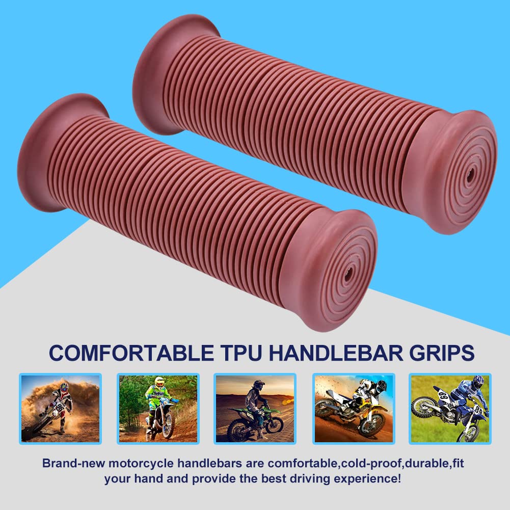 KATUR Motorcycle Handlebar Grips - Non-Slip Rubber Open End Thruster Grip (7/8