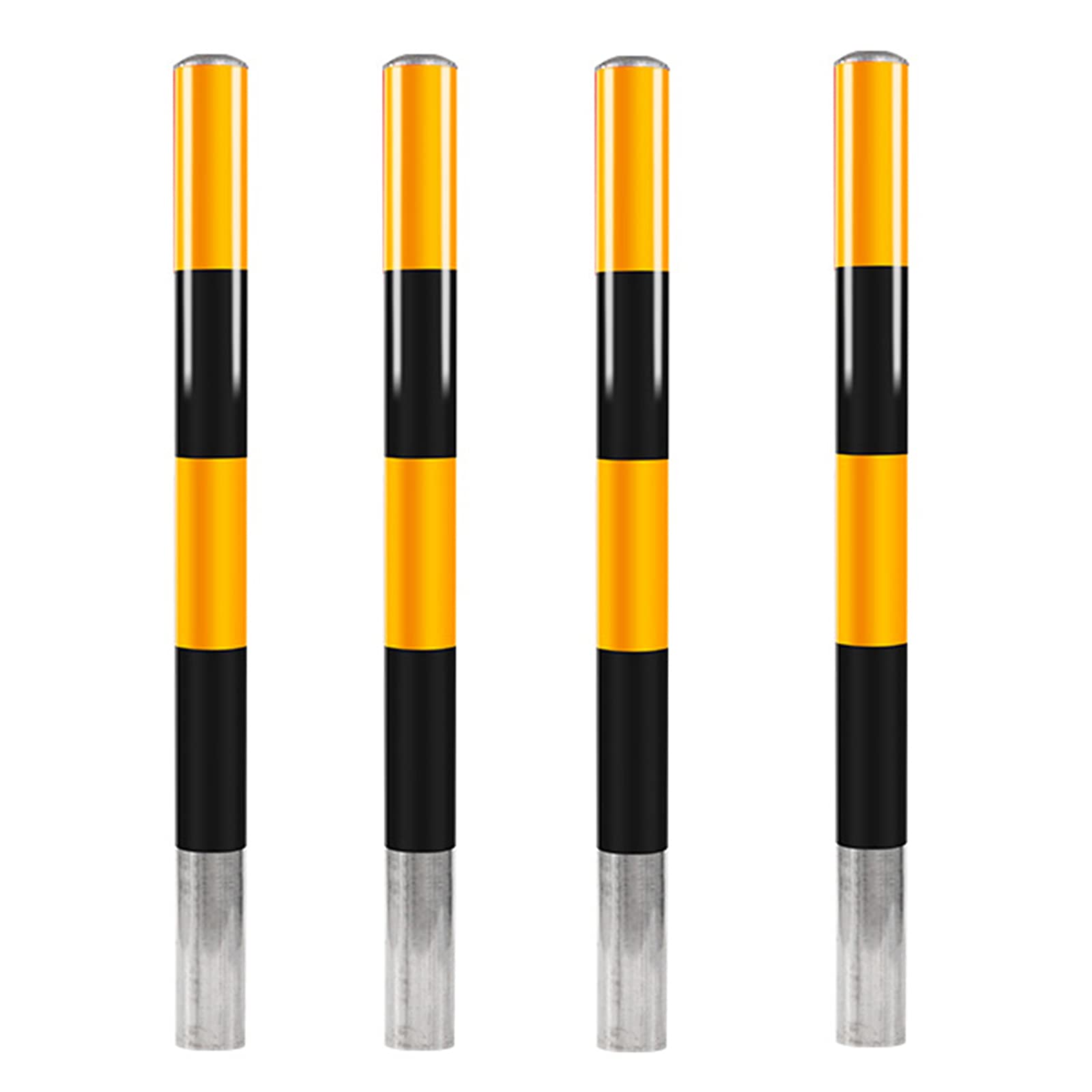 Solid 4-Pack Reflective Parking Cones - Heavy Duty Traffic Safety Markers for Driveway, Parking Lot & Road (1000x76mm/1200x76mm) - Perfect for Construction Zones, School Areas & Event Parking