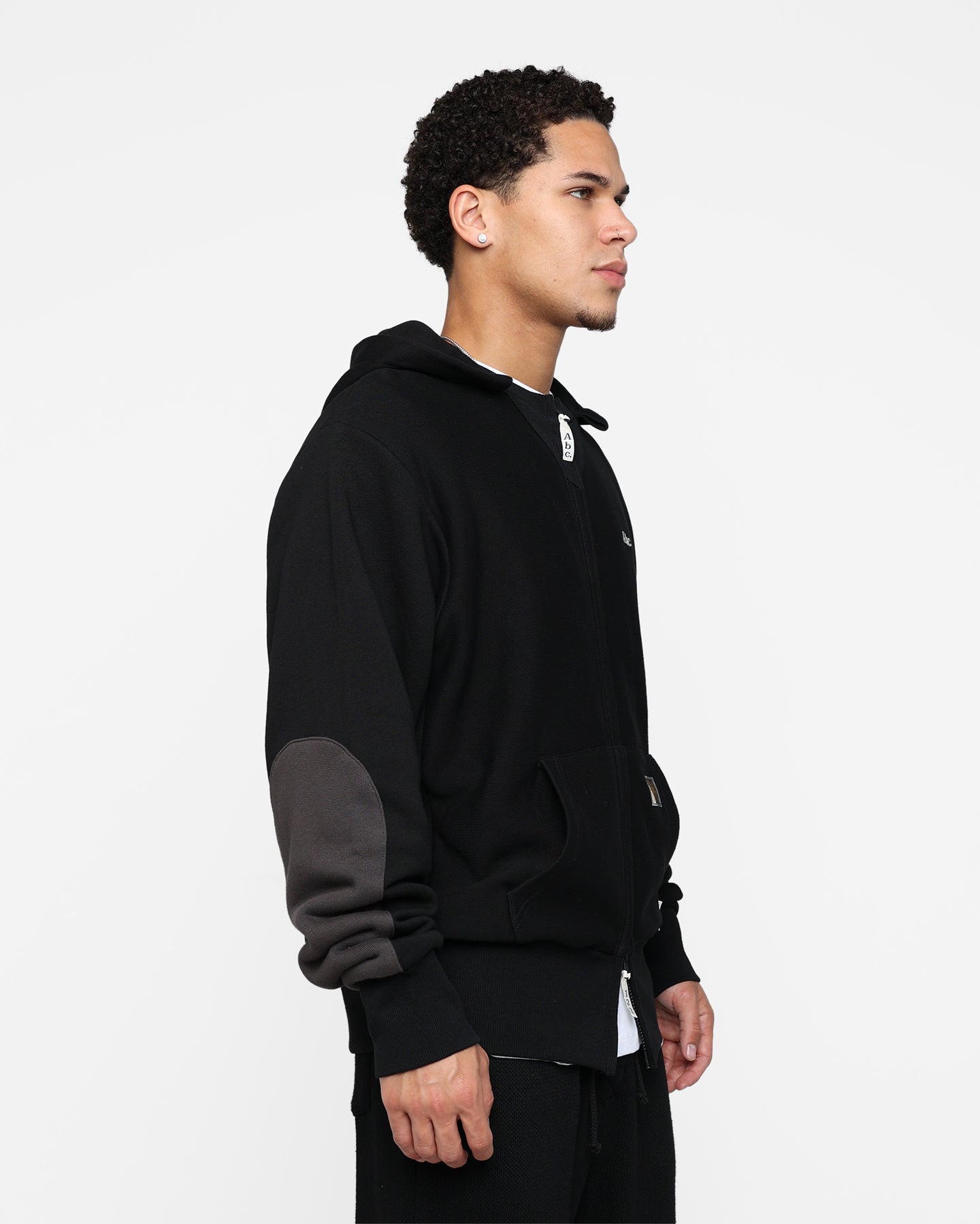 Tri-Tone Zip Up Hoodie for Women & Men - ABC 123 Advisory Board Crystals Design in Anthracite Black | Casual Wear, Street Style, Loungewear