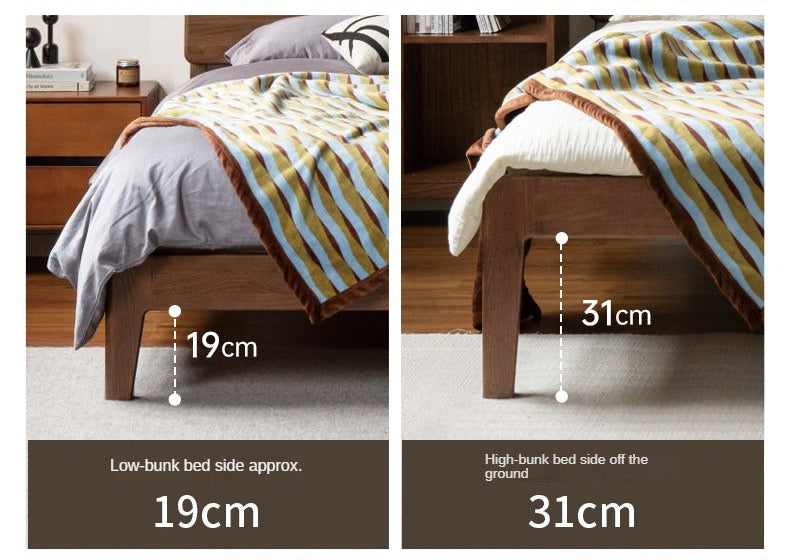 Solid Oak Wood High Back King Size Bed Frame - Sturdy & Elegant for Master Bedroom, Guest Room, or Luxury Hotel Decor