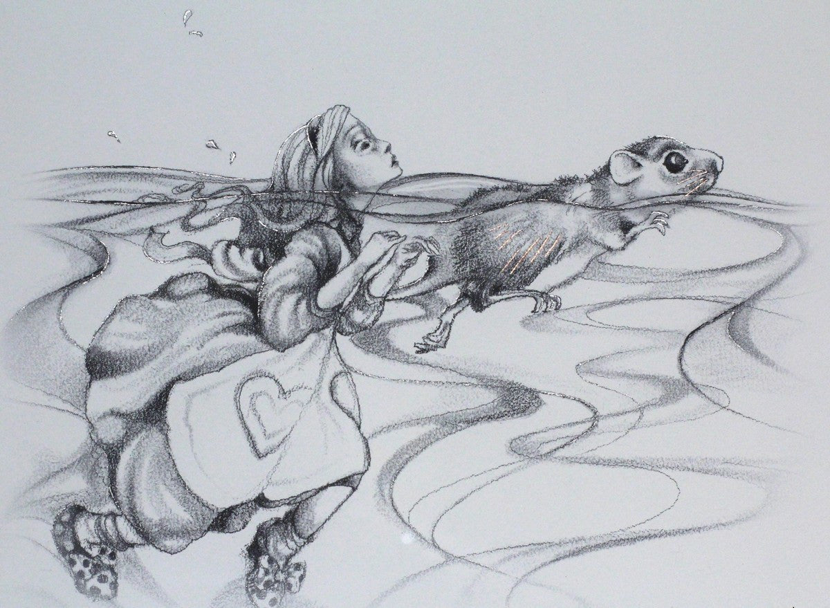 Alice and the Pool of Tears Sketch Art Print - Limited Edition Wall Decor for Home, Office & Gift Ideas