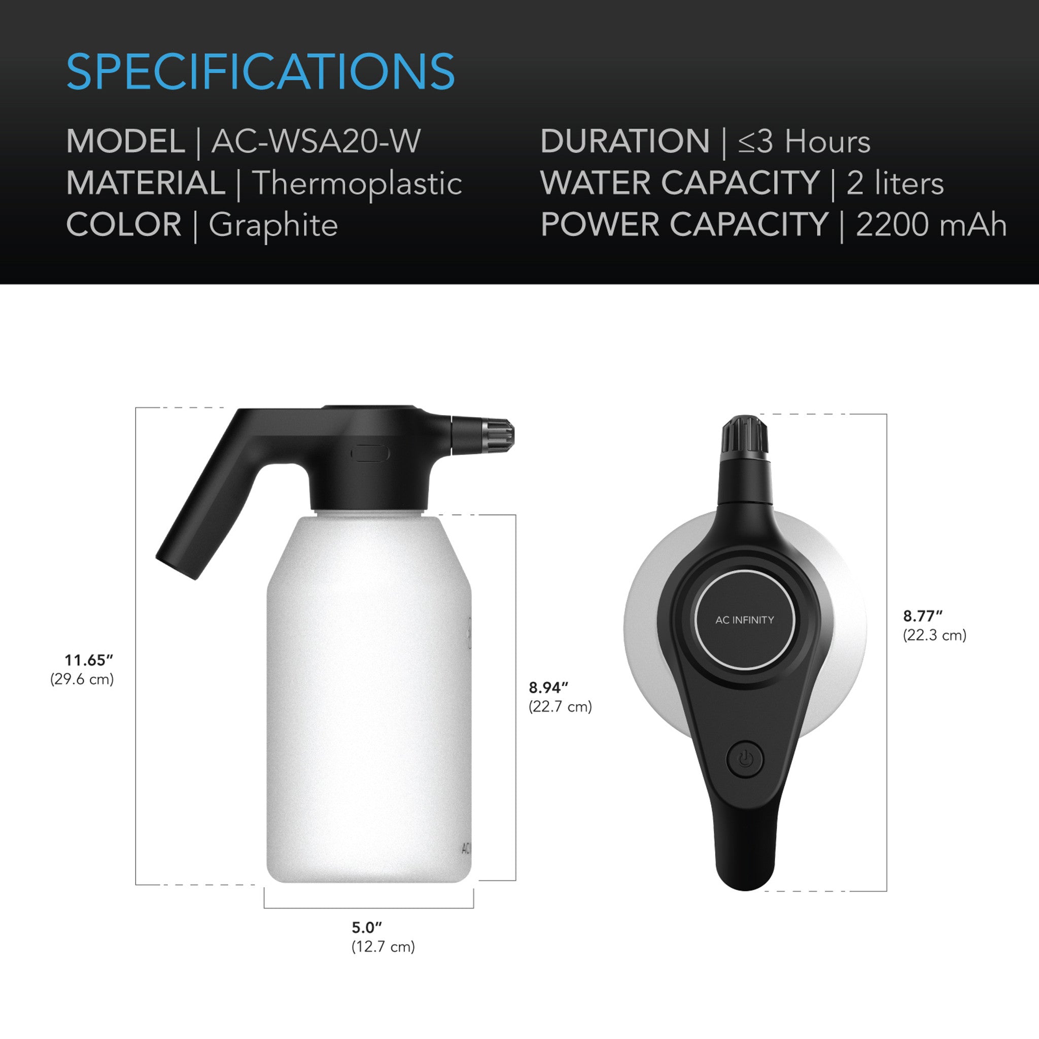 2L Automatic Electric Water Sprayer & Mister for Plants - Indoor & Outdoor Cooling, Hydration, Frost Protection for Gardens, Greenhouses, and Patios