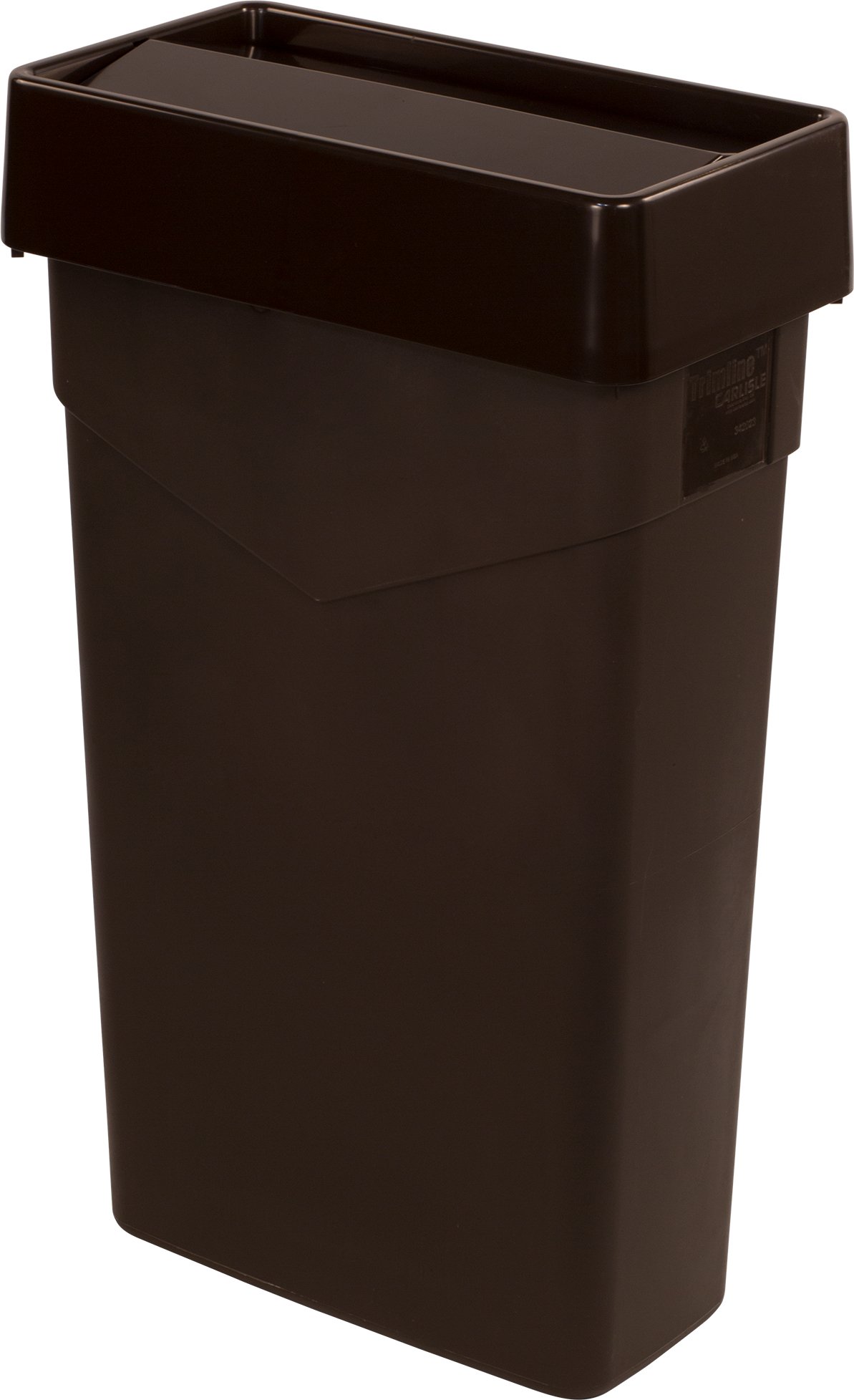 Carlisle 34202469 Trimline Rectangular Swing Top Lids - Set of 4, Dark Brown ABS Plastic Waste Container Covers - Fits 15 & 23 Gallon Trash Bins - Ideal for Kitchen, Office, Restaurant & Commercial Use