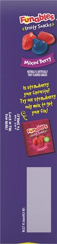 Funables Mixed Berry Fruit Snacks - 0.8oz Pouches (Pack of 10) | Gluten Free Kids Snacks for Lunch Boxes, School, Travel & On-the-Go Healthy Treats