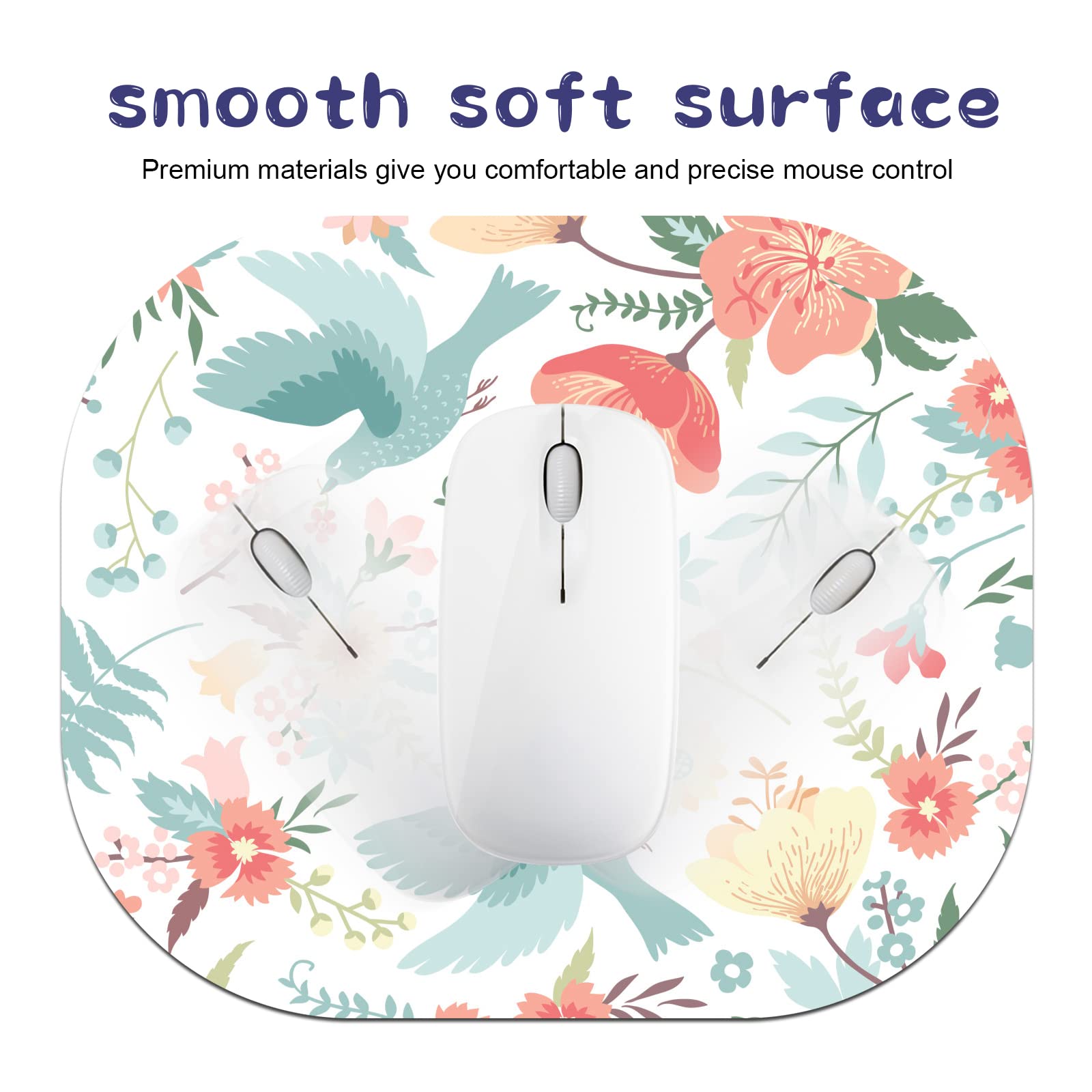 Non-Slip Mini Mouse Pad 6×7 inches - Portable Round Desk Mousepad for Office, Laptop & Travel | Perfect for Small Workspaces, Coffee Shops & Remote Work