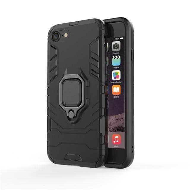 iPhone SE 2020 Case with Finger Ring Holder - Shockproof Protective Cover for iPhone SE 2nd Generation - Perfect for Workouts, Commuting & Everyday Use