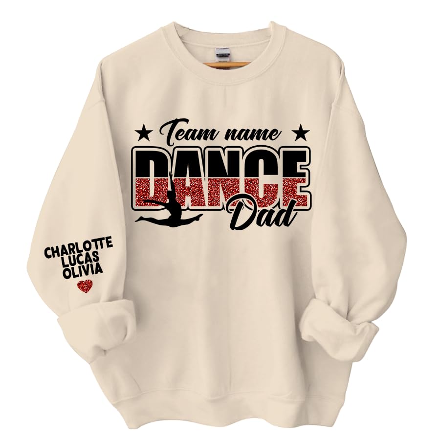 Personalized Dance Dad Shirt for Men - Custom Dance Dad T-Shirt, Sweatshirt & Gifts for Dance Moms - Perfect for Recitals, Competitions & Dance Studio Events A07