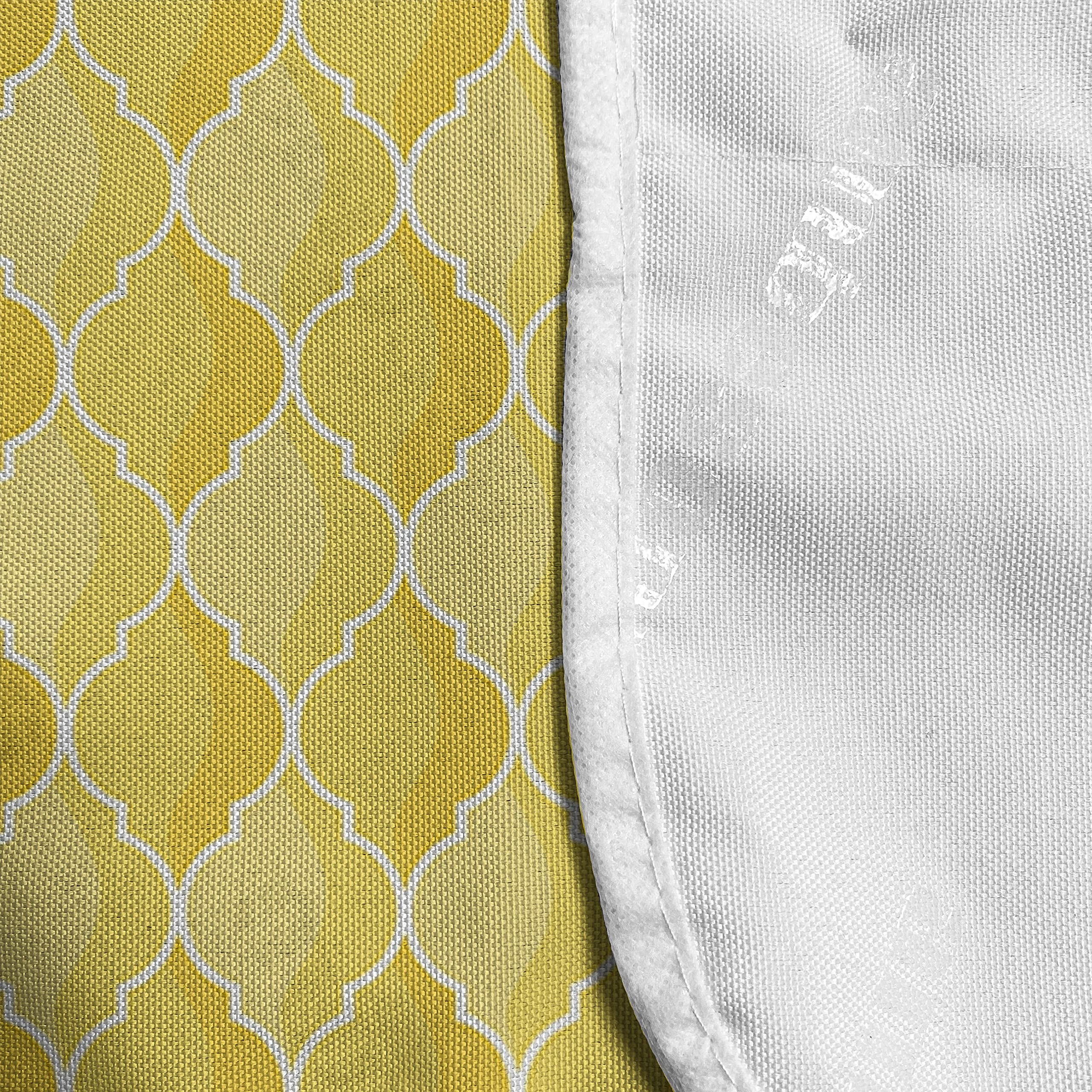 Ambesonne Yellow Microwave Cover - Quatrefoil Moroccan Pattern, Waterproof Kitchen Organizer for Home Decor