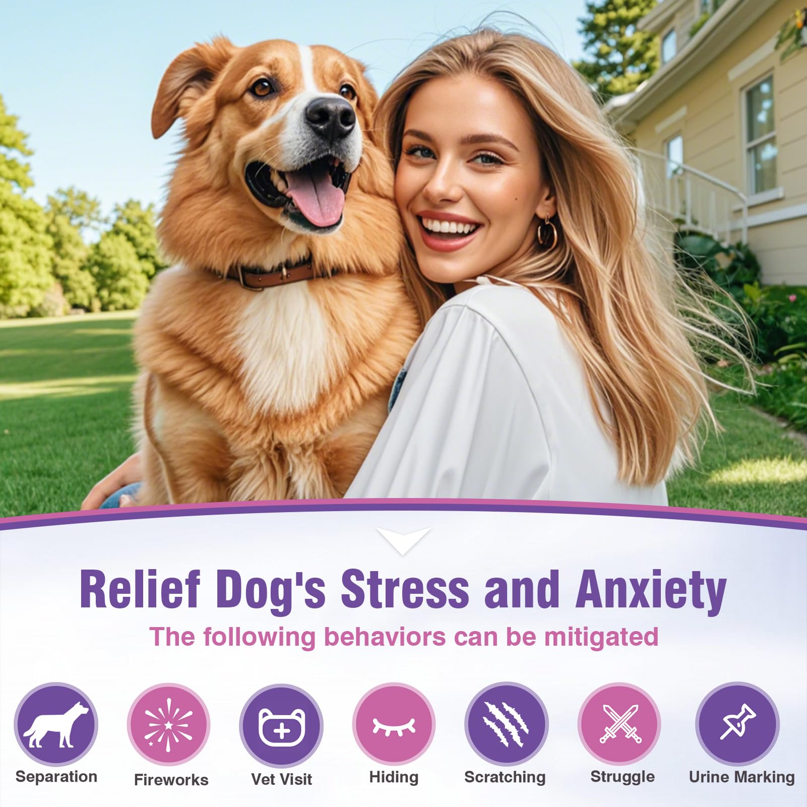 **Calming Spray for Dogs - 2 Pack Dog Anxiety Relief with Pheromones, Stress & Fear Relief for Puppies & Adult Dogs - Odorless Relaxing Spray for Travel, Vet Visits, Fireworks & New Environments**