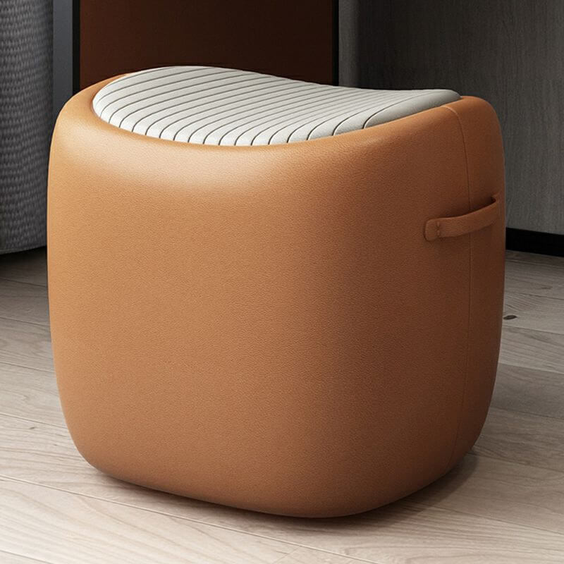 Genuine Leather Modern Vanity Stool - 17