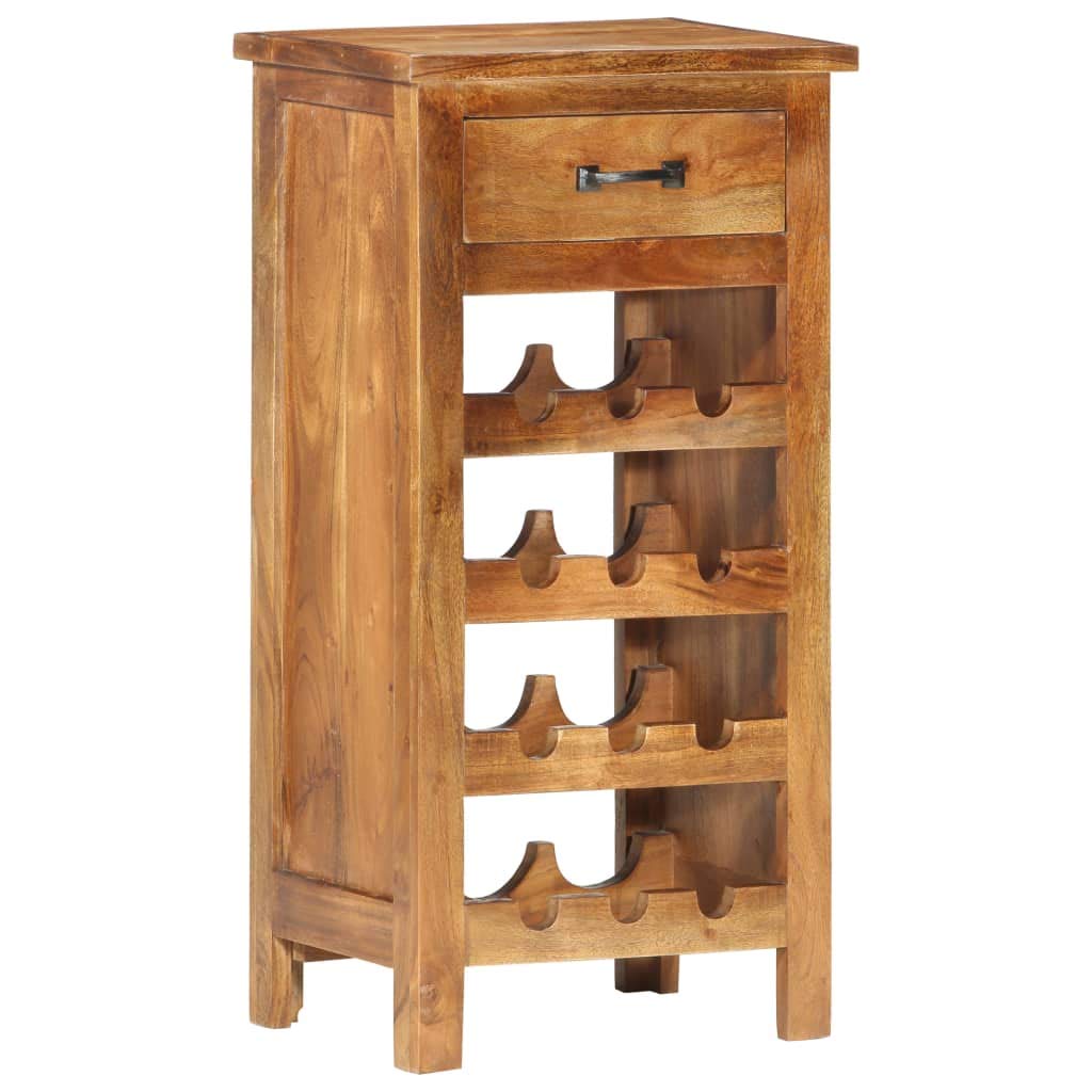4-Tier Wooden Wine Rack Cabinet with Drawer - Freestanding Wine Holder for 12 Bottles - Kitchen, Bar & Dining Room Storage - Perfect for Home Entertaining & Wine Display (Brown)