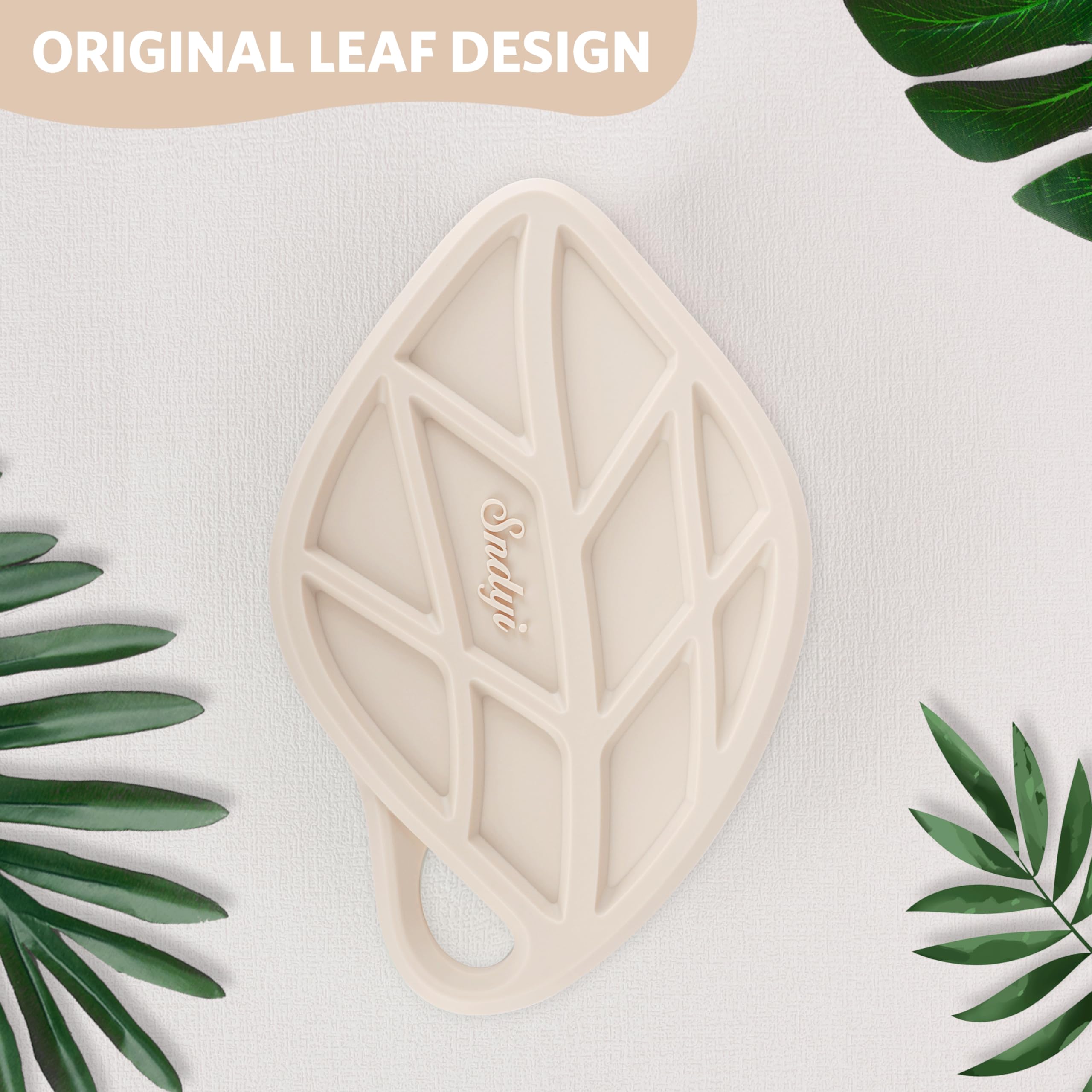 Sndyi Silicone Body Scrubber for Sensitive Skin - Gentle Exfoliating Shower Brush with Lathering Bristles, Leaf Shaped Silicone Loofah for Body & Back Cleansing - Perfect for Oatmeal Scrubs & Spa Day Self Care