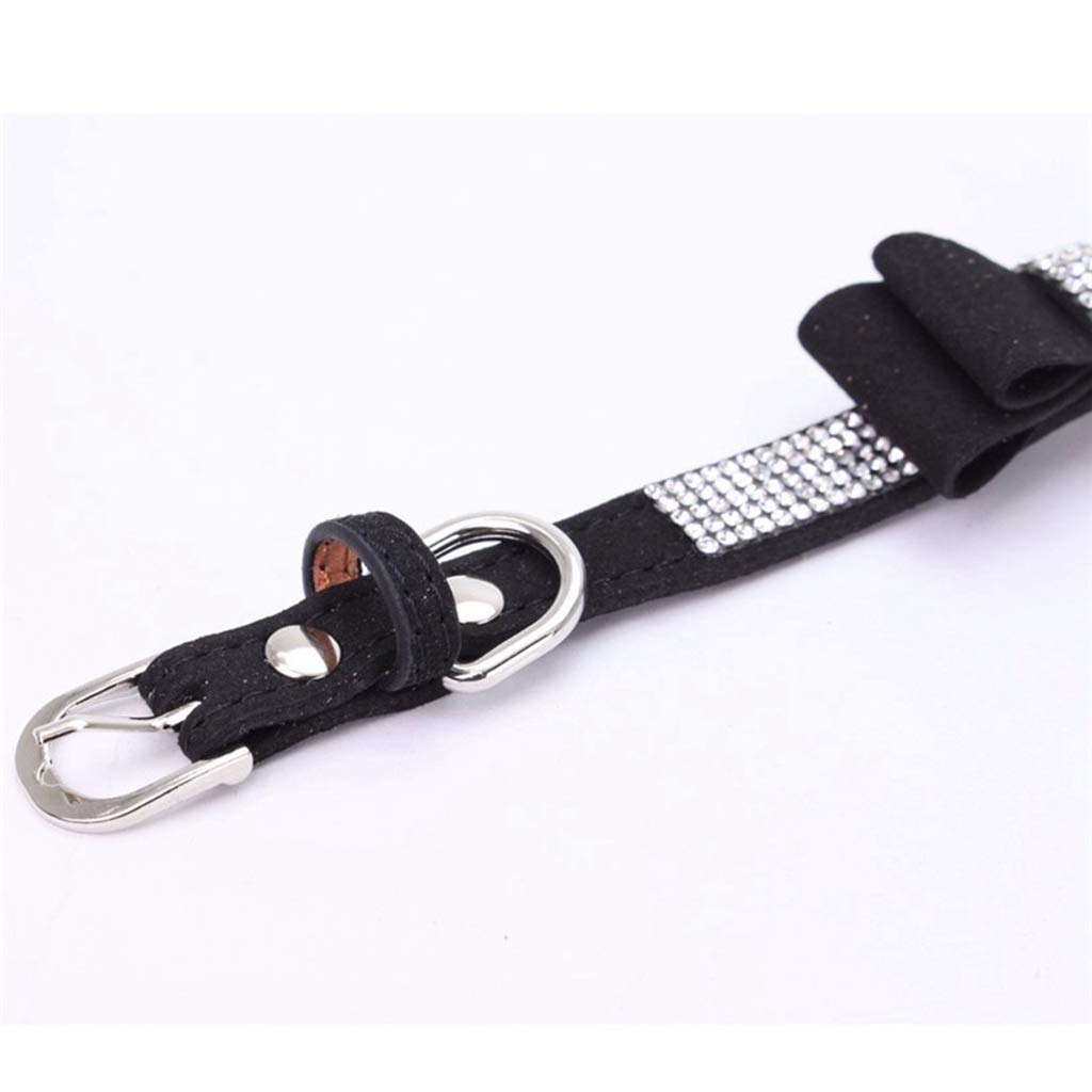 Sparkling Rhinestone Dog Collar - Soft Suede Leather Pet Collar with Crystal Diamonds for Small Dogs & Cats | Perfect for Parties, Weddings & Special Occasions