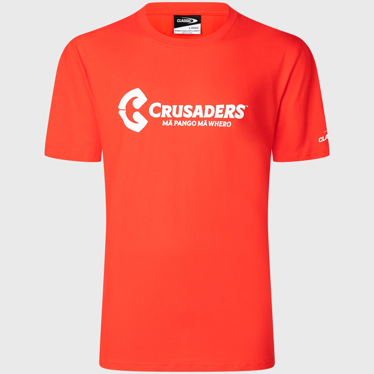 Classic Crusaders Super Rugby Logo Cotton T-Shirt - Red | Men's Sports Fan Apparel for Game Day & Casual Wear