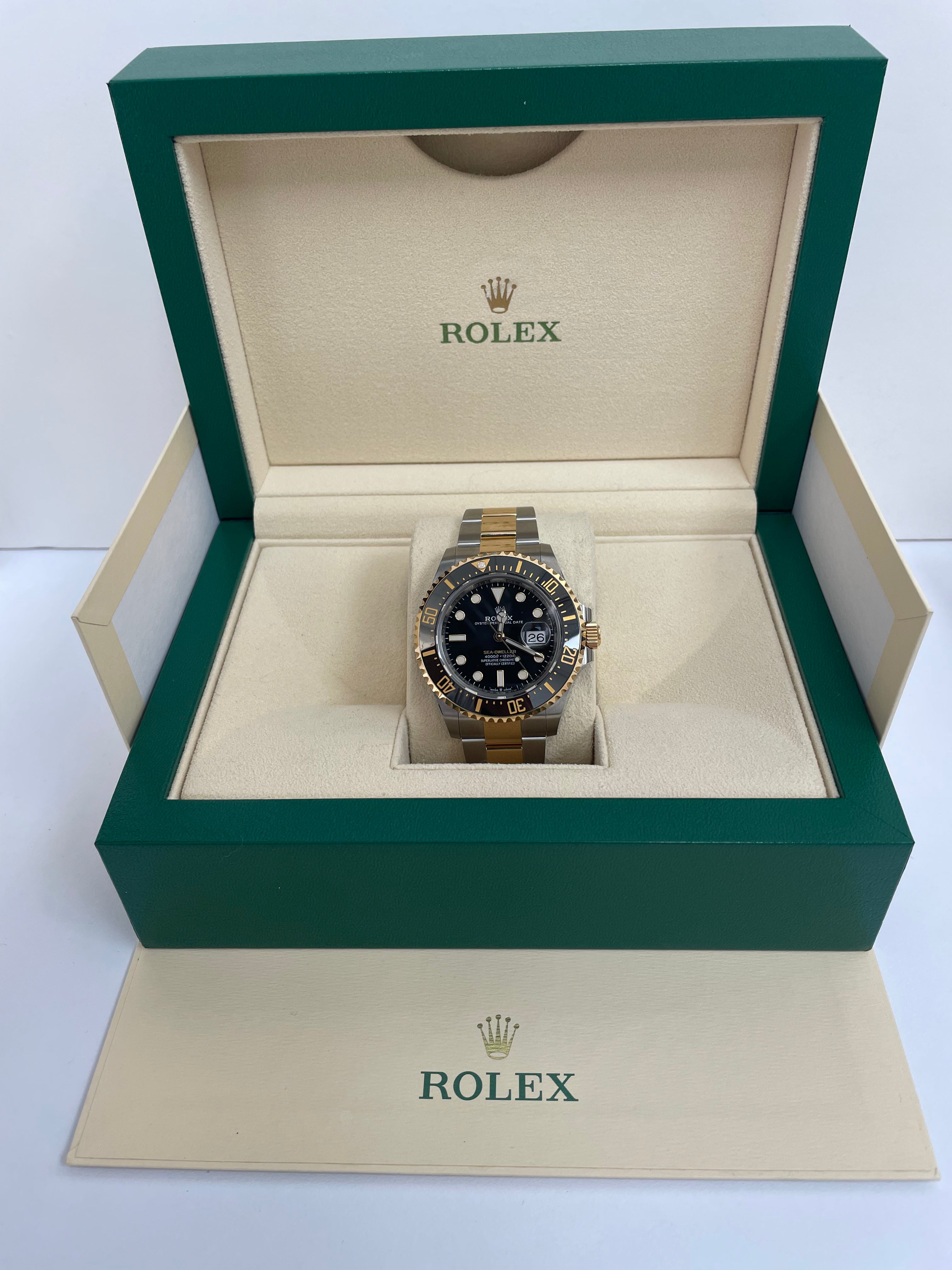 Rolex Sea-Dweller 43mm Two-Tone Yellow Gold & Steel Watch with Oyster Bracelet - Luxury Dive Watch for Men, Professional Scuba Diving & Everyday Wear (Ref. 126603)