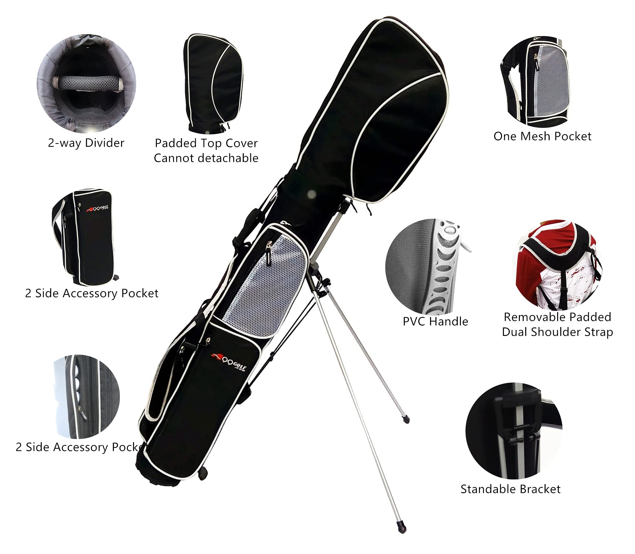 C8-II A99 Golf Stand Bag with Dual Shoulder Straps - Lightweight Carry Bag for Driving Range & Travel - Perfect Golf Gift for Men & Women - Ideal for Practice, Tournaments & Weekend Golf Outings