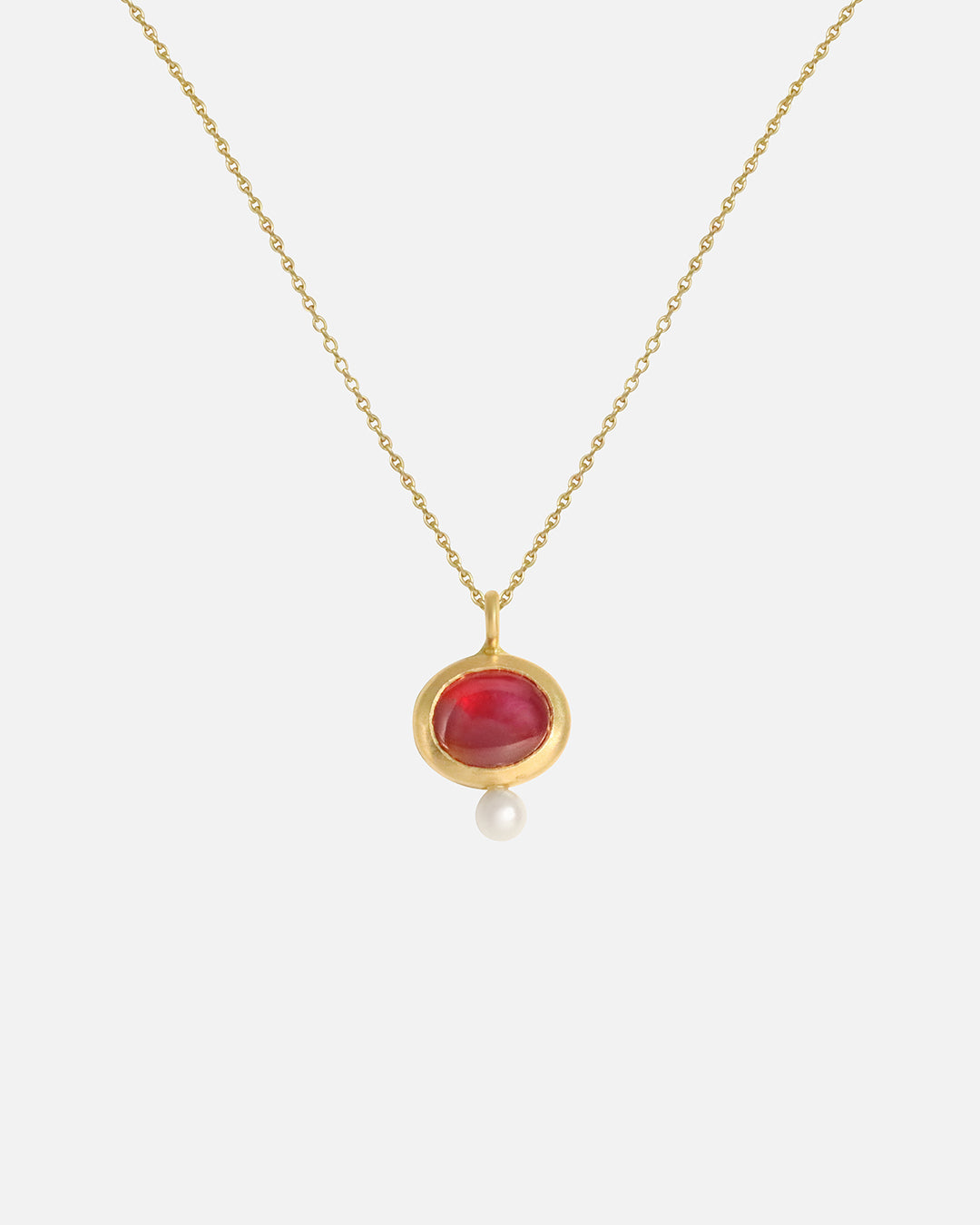 Elegant Star Red Sapphire & Seed Pearl Pendant Necklace - Perfect for Weddings, Anniversaries & Special Occasions