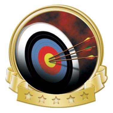 Gold Archery Banner Pin - Custom Archery Awards & Recognition Pins for Competitions, Tournaments & Team Events | Perfect for Archery Clubs, Sports Awards & Trophy Ceremonies