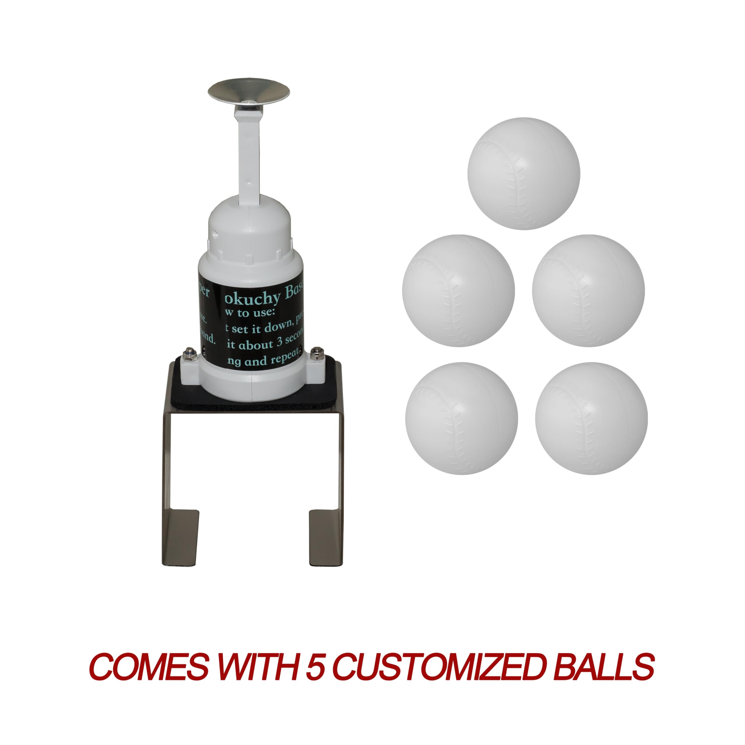 Baseball Training Tee Popper - Professional Hitting Tee for Perfect Swings | Baseball Practice Equipment with 5 Plastic Balls | Batting Machine for Solo Hitting Practice Without Pitcher | Ideal for Backyard Drills & Batting Cage Training