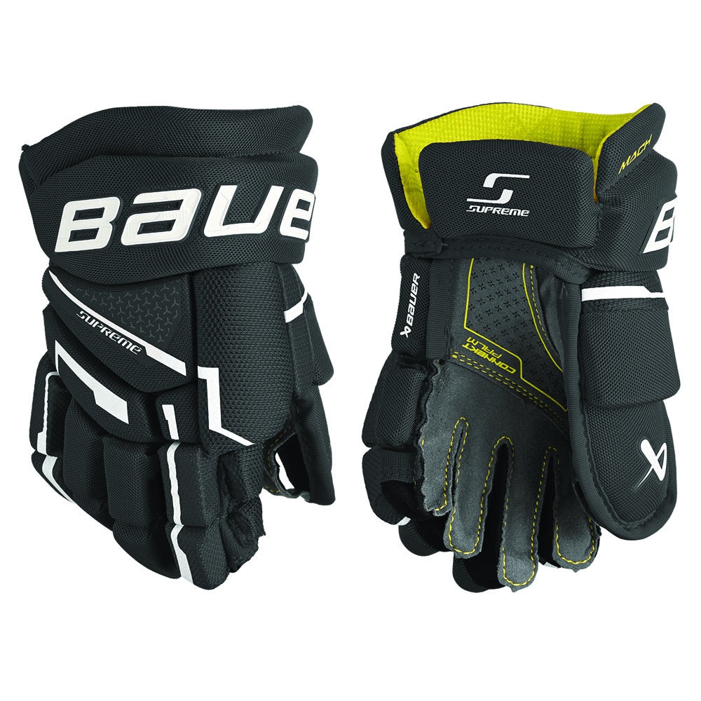 Bauer Supreme Mach Youth Ice Hockey Gloves - Lightweight & Protective for Young Players - Perfect for Practice & Games