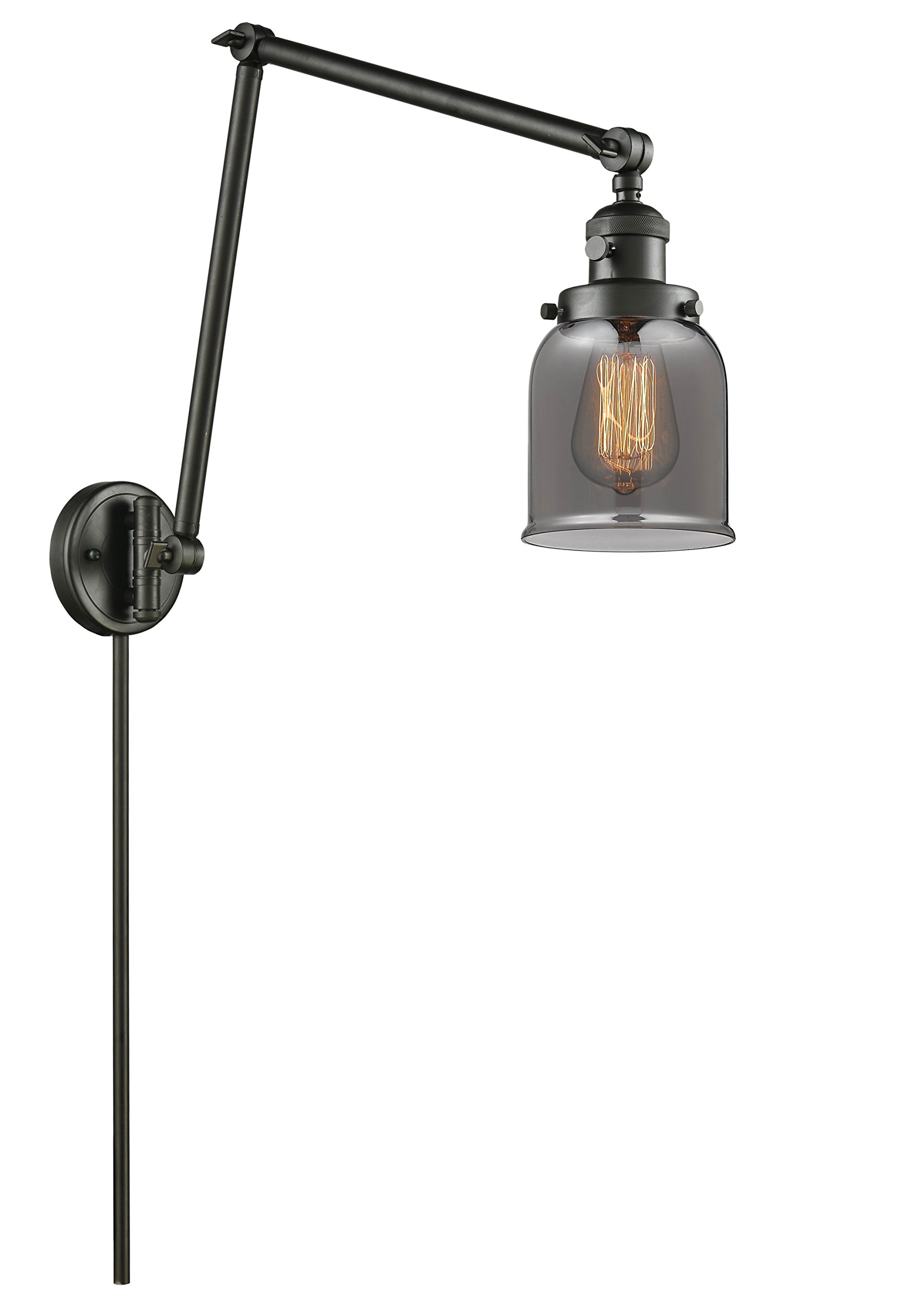 Vintage Dimmable LED Swing Arm Lamp - Oil Rubbed Bronze Finish, 1 Light Fixture for Bedroom, Office & Reading Nook | Innovations 238-OB-G53-LED