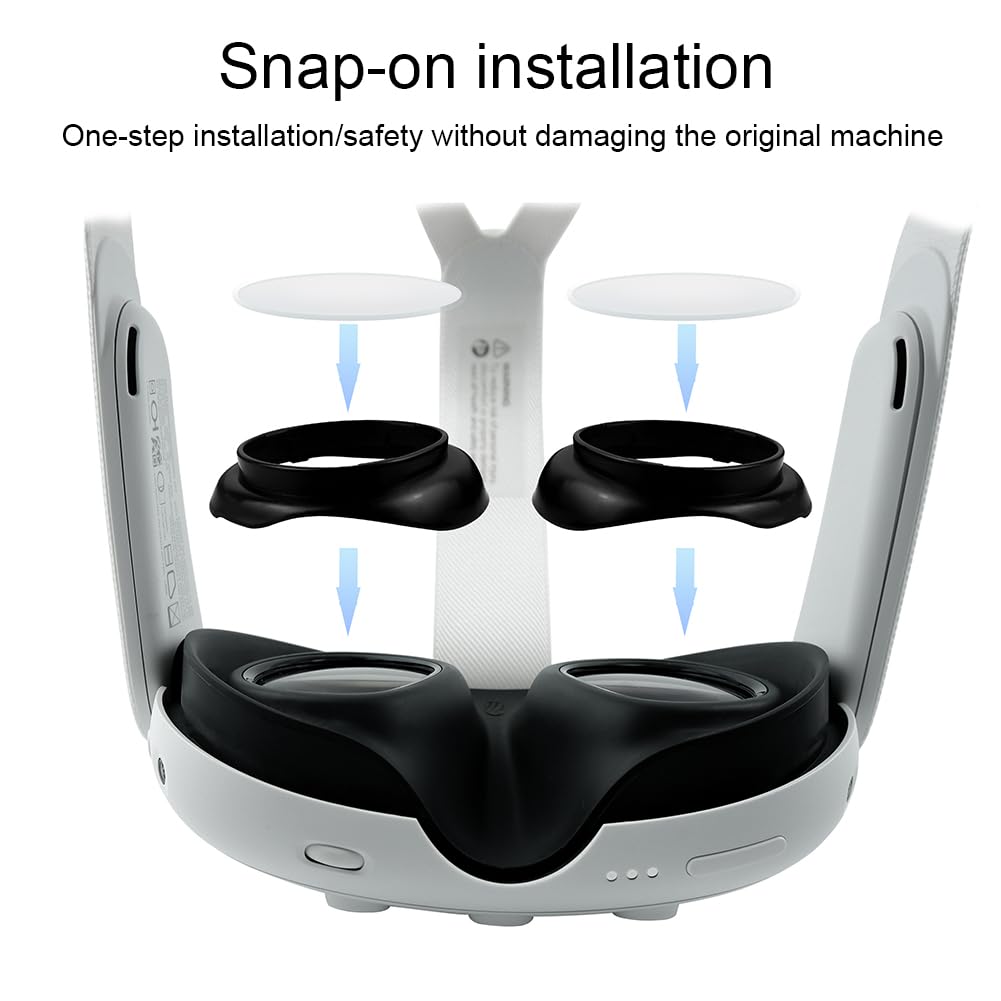 Scratch-Resistant VR Lens Protector & Spacer for Meta/Oculus Quest 3 - Anti-Myopia Frame, Controller & Headset Accessories - Perfect for Gaming, Virtual Reality, and Eye Protection