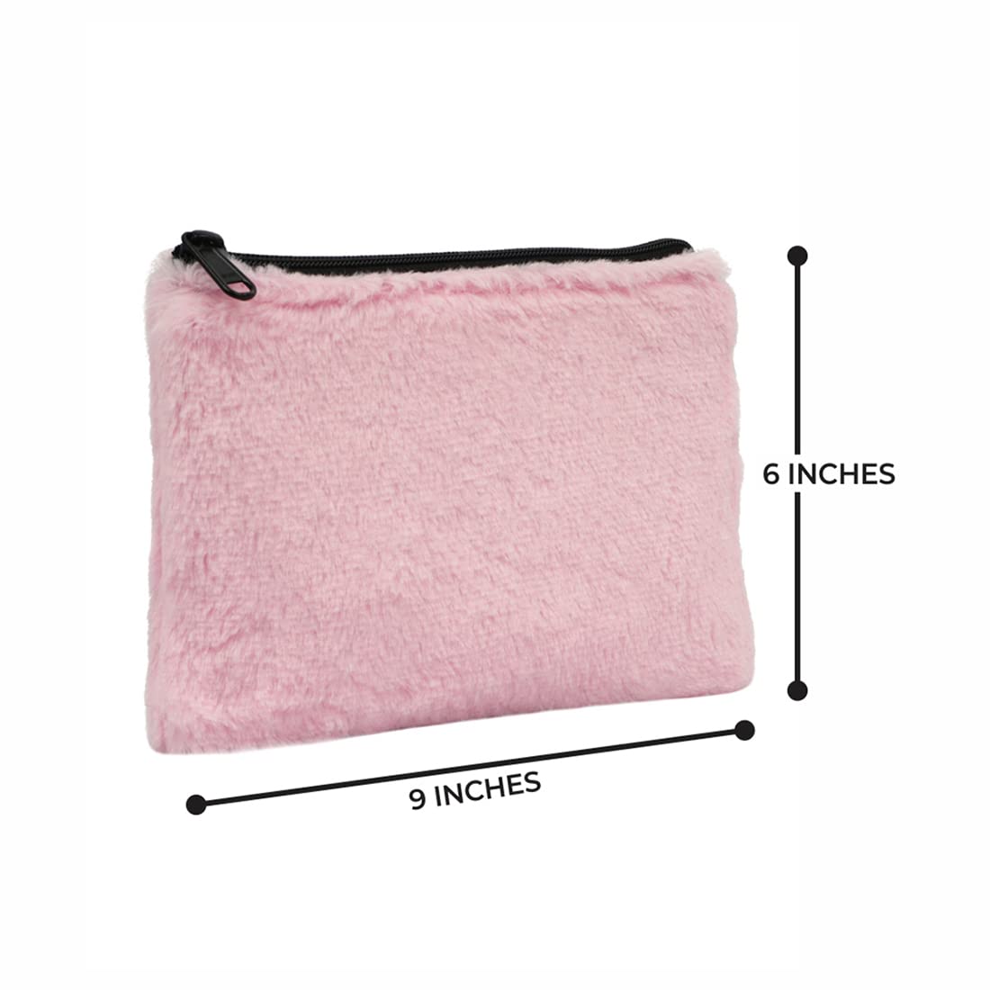 Crazyify Faux Fur Makeup Bag - Travel Cosmetic Pouch Set of 2, Waterproof Toiletry Organizer for Women | Perfect for Travel, Gym & Daily Essentials Storage
