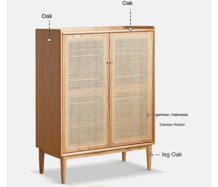 Premium Solid Wood Shoe Cabinet - Oak, Black Walnut & Cherry Wood Storage Organizer for Entryway, Hallway, or Closet - Durable Shoe Rack for Home & Office Organization