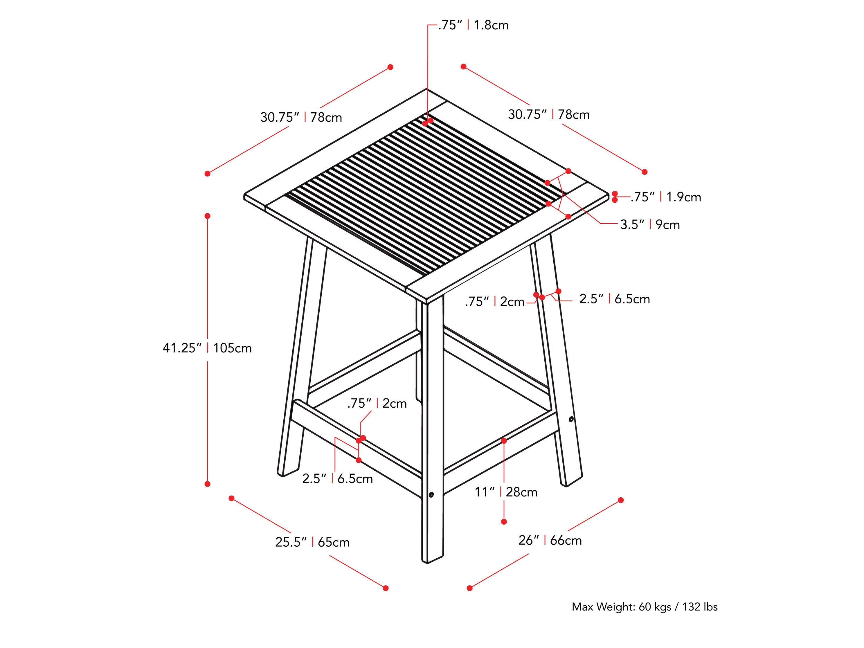 Premium Brown Outdoor Pub Table - Weather-Resistant & Durable for Patio, Garden, Deck, or Backyard - Perfect for Entertaining & Relaxing