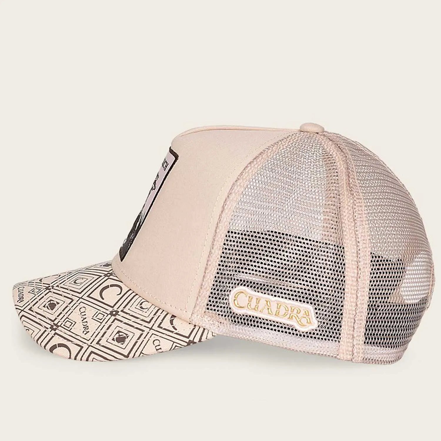 Ostrich Leather Cuadra Beige Cap for Men - Stylish & Durable Fashion Hat for Outdoor Activities, Travel & Casual Wear