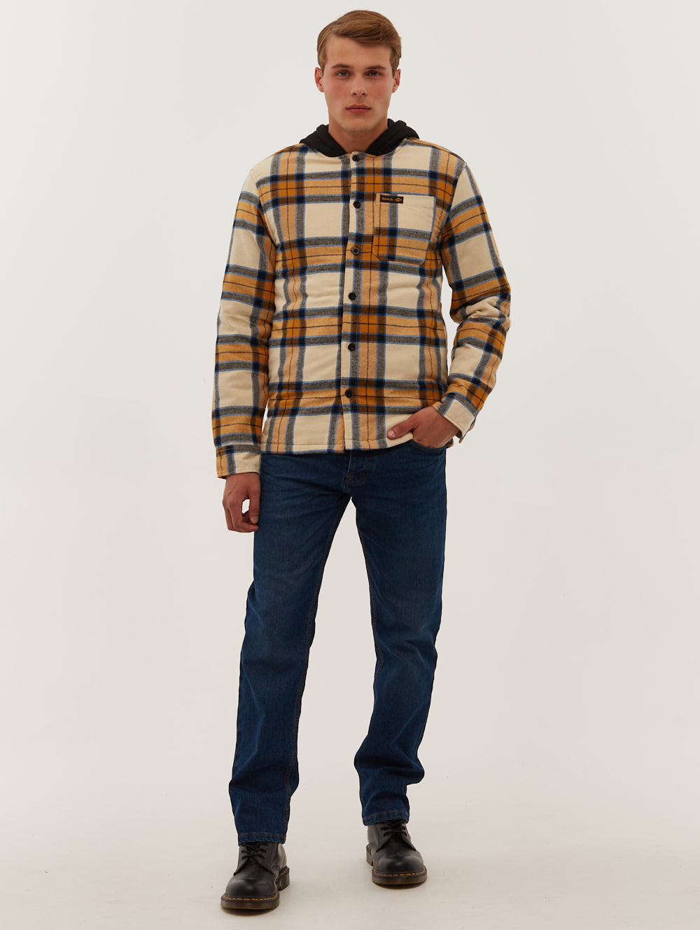 Sinatra Hooded Flannel Check Shirt for Men - Soft Plaid Long Sleeve Shirt with Hood - Perfect for Outdoor Camping, Hiking & Casual Wear