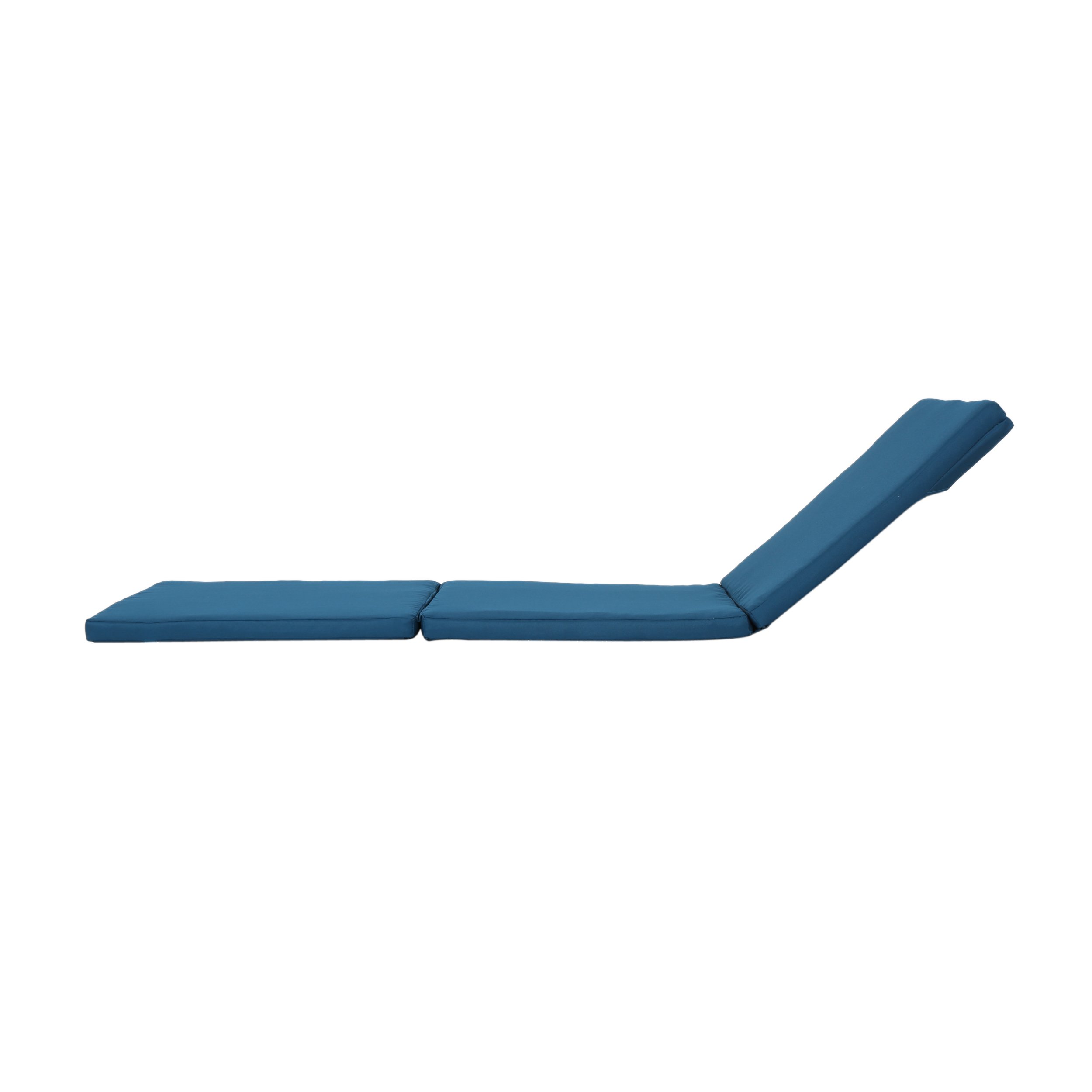 Christopher Knight Home Jamaica Outdoor Water Resistant Chaise Lounge Cushions - Blue Set of 2 - Weatherproof Patio Furniture Cushions for Poolside, Deck, and Backyard Relaxation