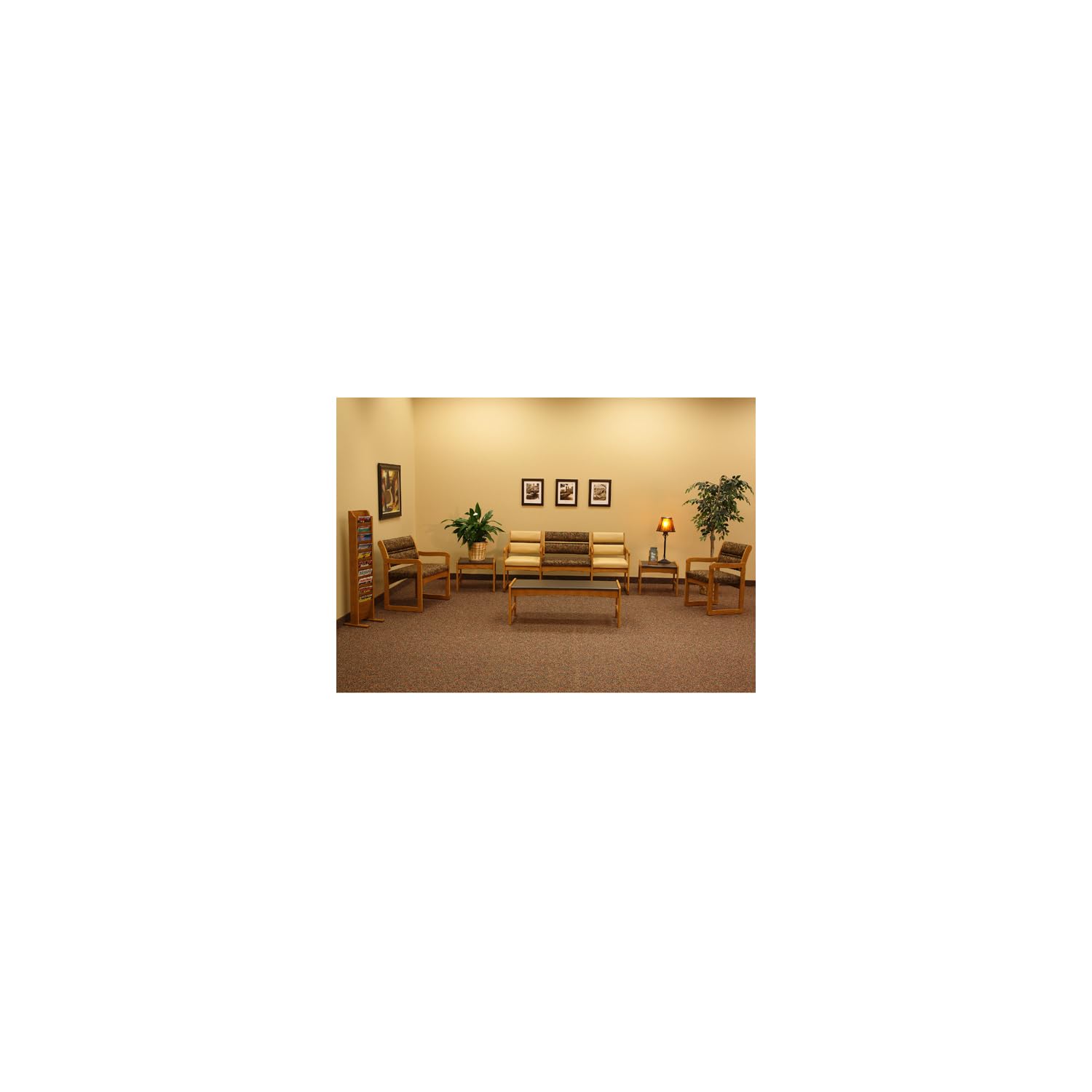 DWBA3-1 Light Oak Wooden Mallet with Arch Wine Finish - Heavy-Duty Bariatric Guest Chair for Hospitals, Clinics & Waiting Rooms - Durable Valley Brand Furniture for Medical & Office Use