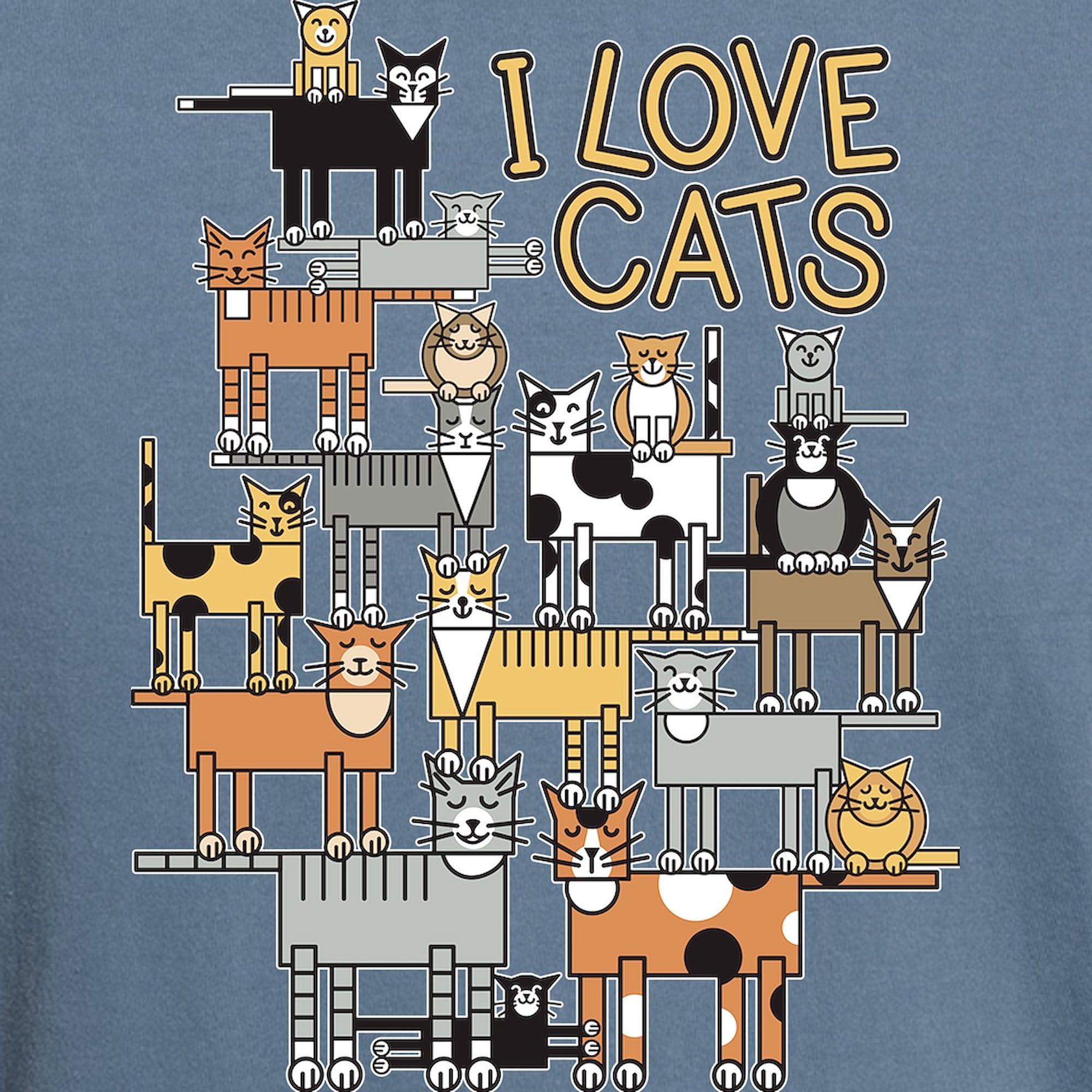 I Love Cats T-Shirt for Men - Comfort Colors Soft Cotton Tee - Perfect for Casual Wear, Cat Lovers & Everyday Outfits