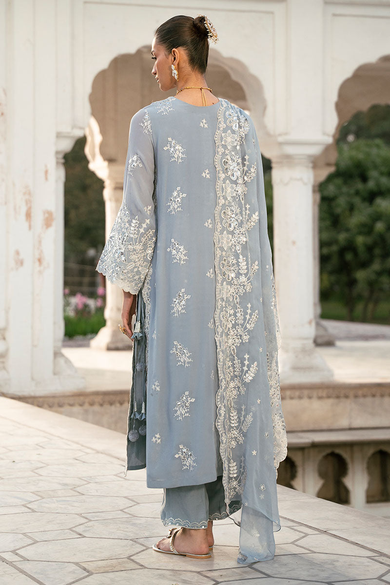 Stylish Grey Melange 3-Piece Set (Shirt, Trousers & Dupatta) for Women - Perfect for Office Wear, Casual Outings & Special Occasions