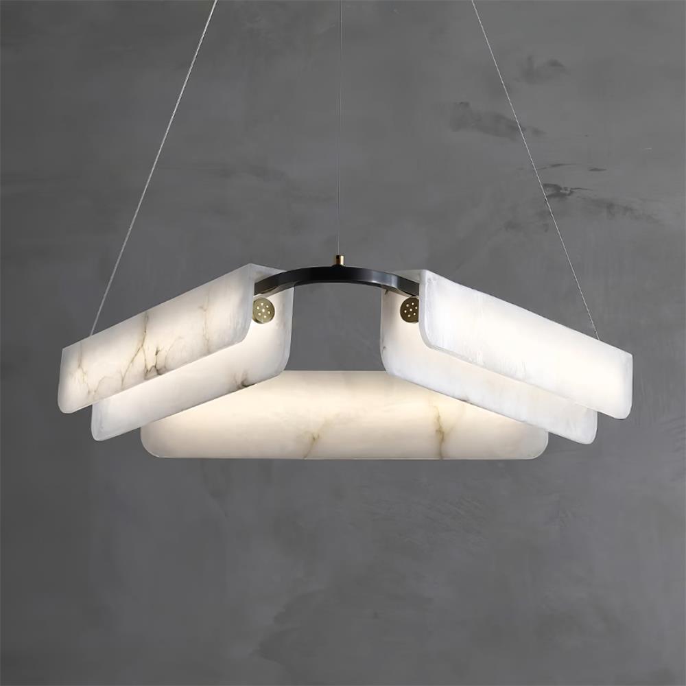 Delia Alabaster Chandelier - Elegant Crystal Ceiling Light Fixture for Dining Room, Bedroom & Living Room Decor | Modern Luxury Lighting for Home Interior Design