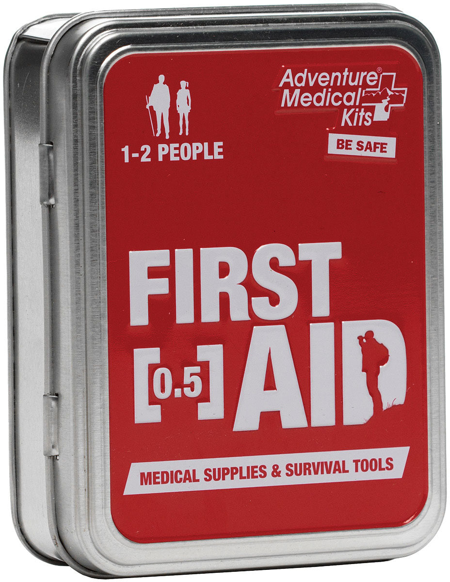 Adventure Medical Adventure First Aid 0.5 Tin - Compact Emergency First Aid Kit for Hiking, Camping & Outdoor Adventures | Waterproof & Lightweight